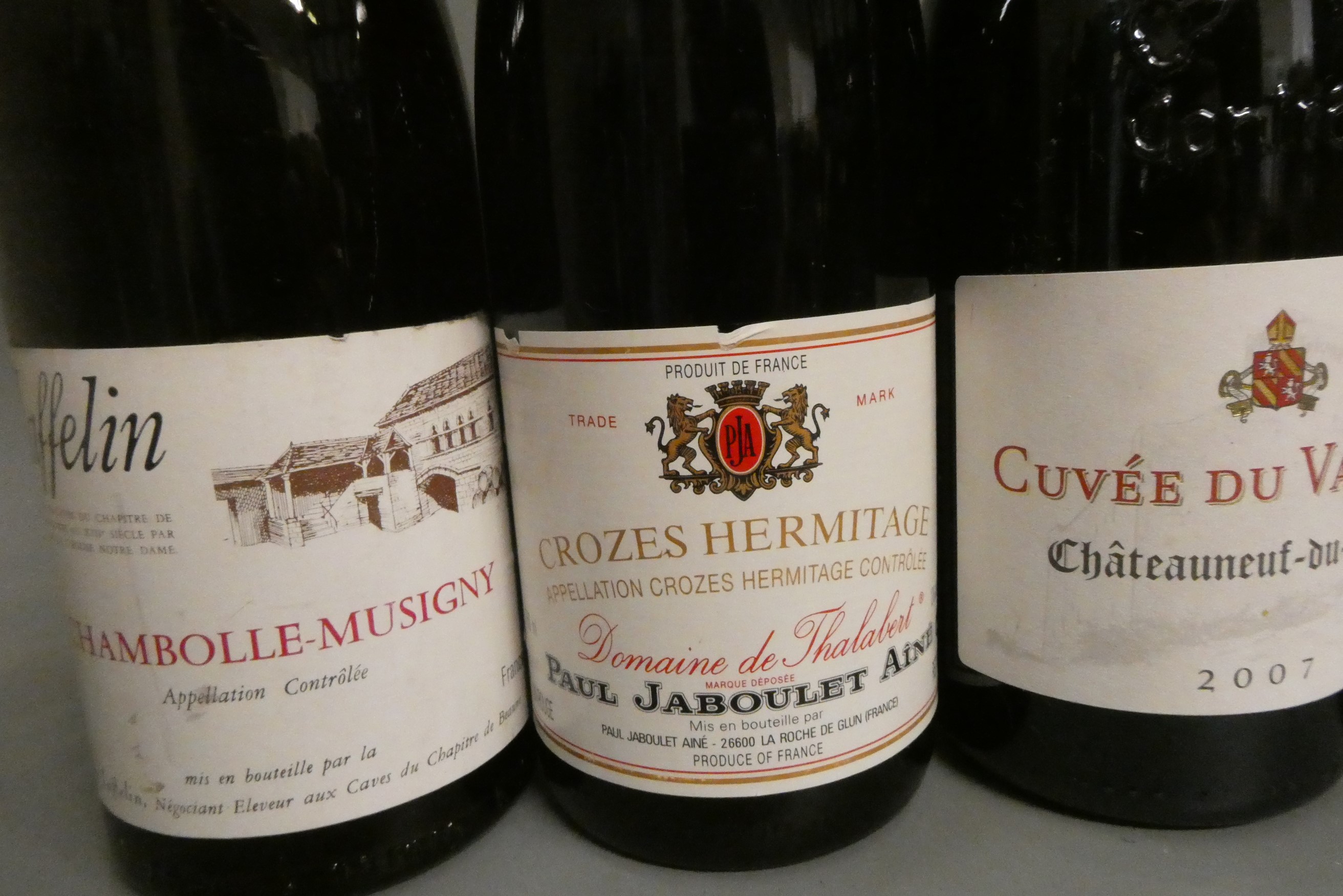 Ten bottles of red Burgundy & Rhone Image