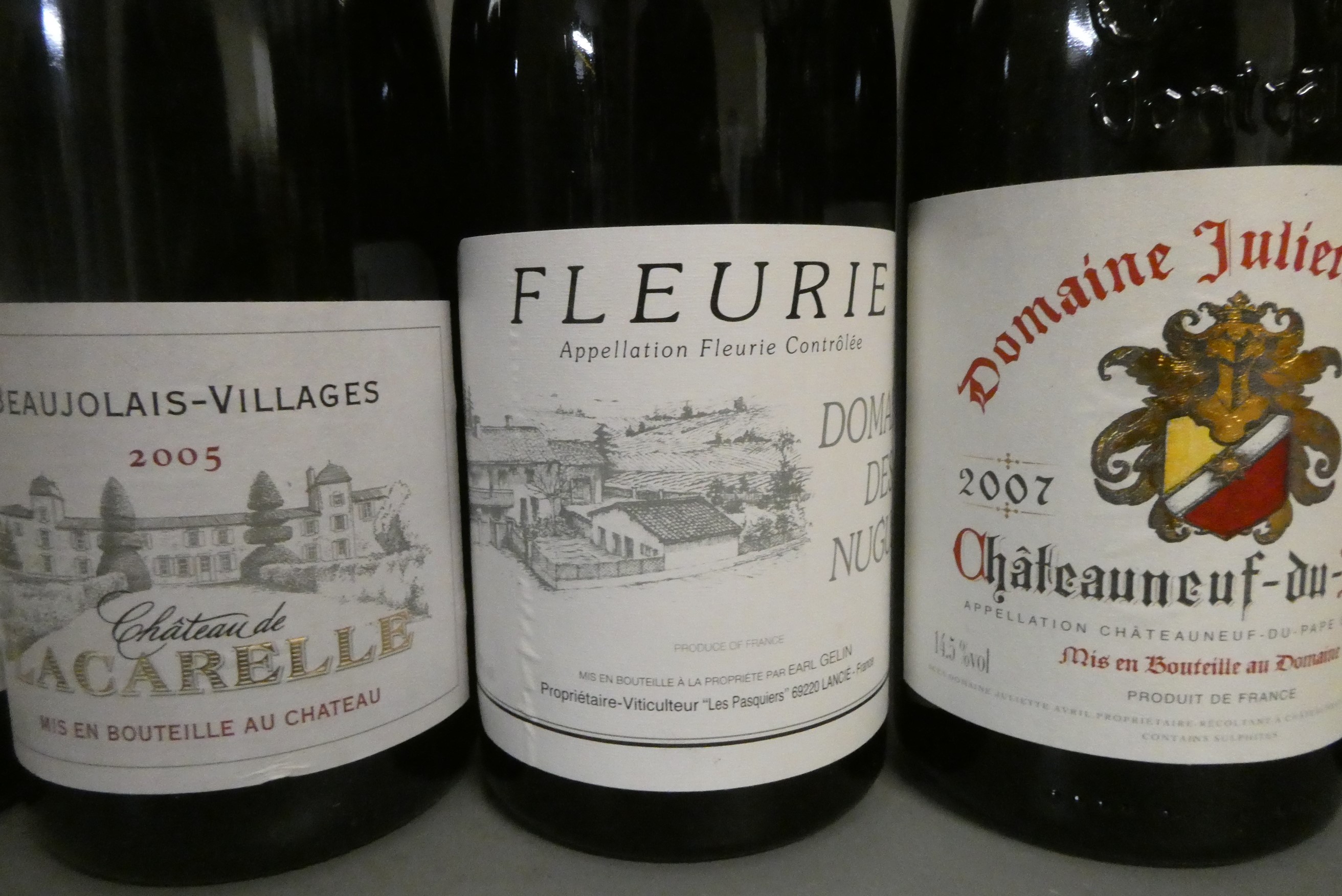 Ten bottles of red Burgundy & Rhone Image
