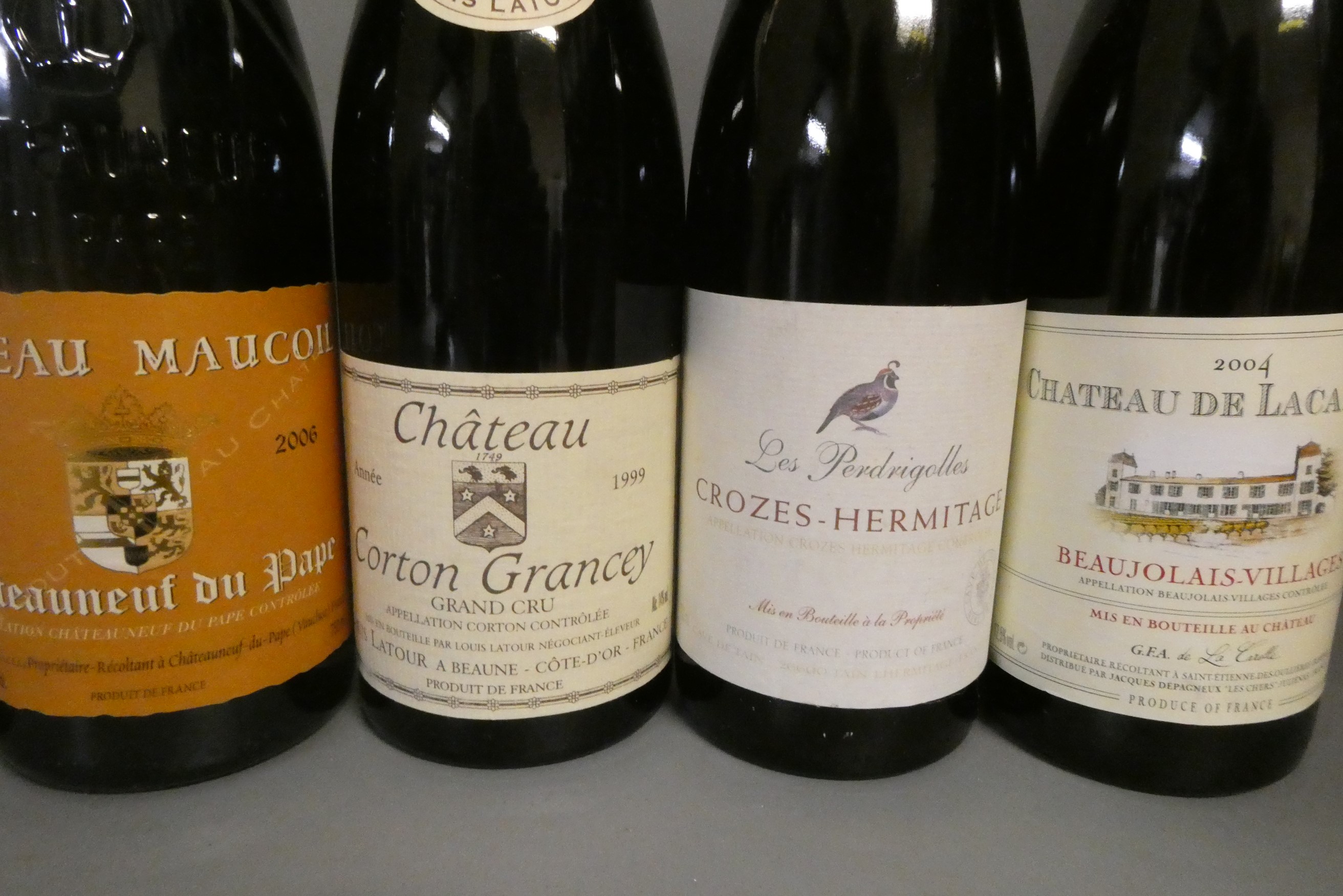 Ten bottles of red Burgundy & Rhone Image