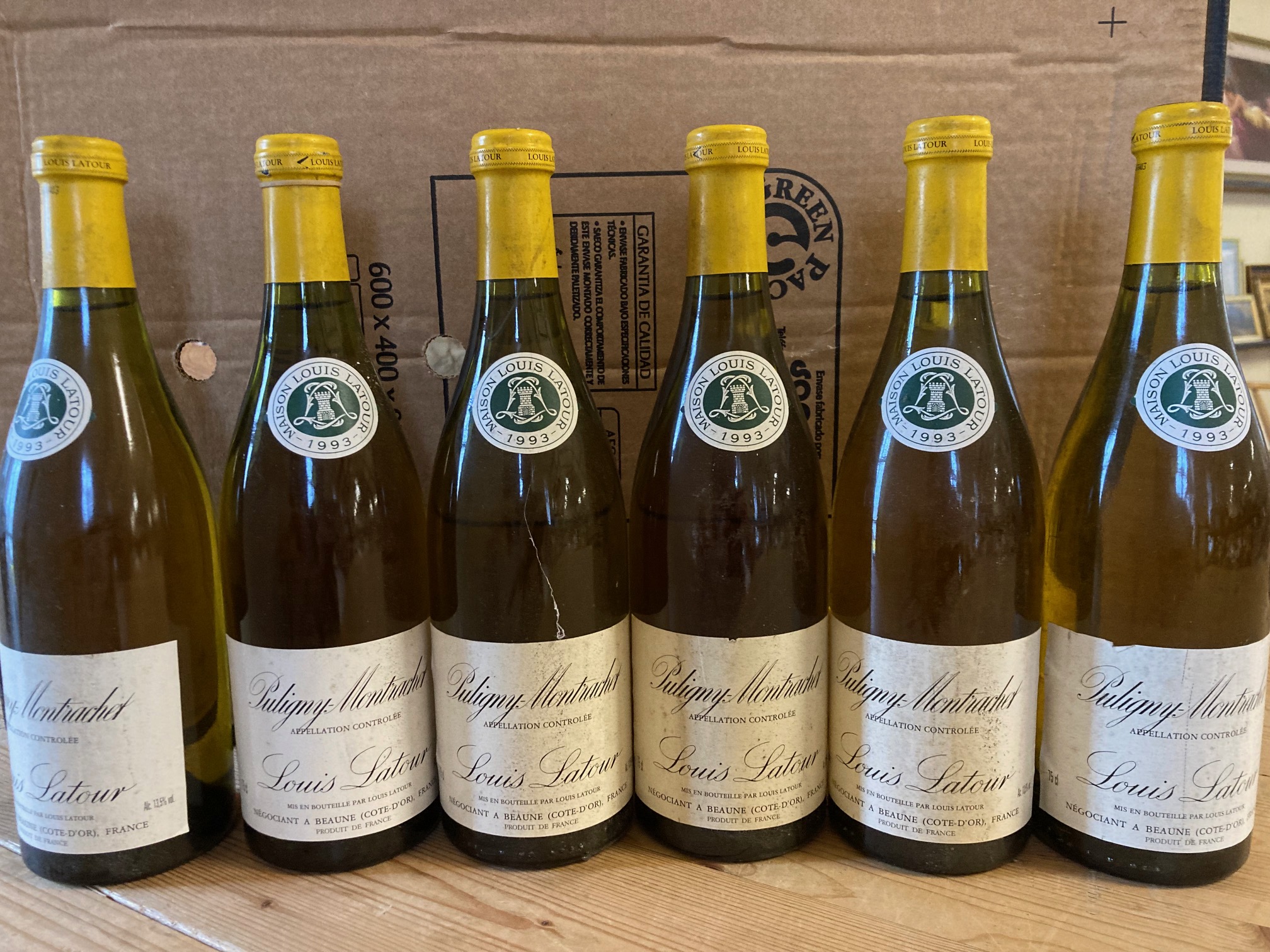 Six bottles Puligny-Montrachet, 1993, Louis Latour (Est. plus 24% premium inc. VAT) Image