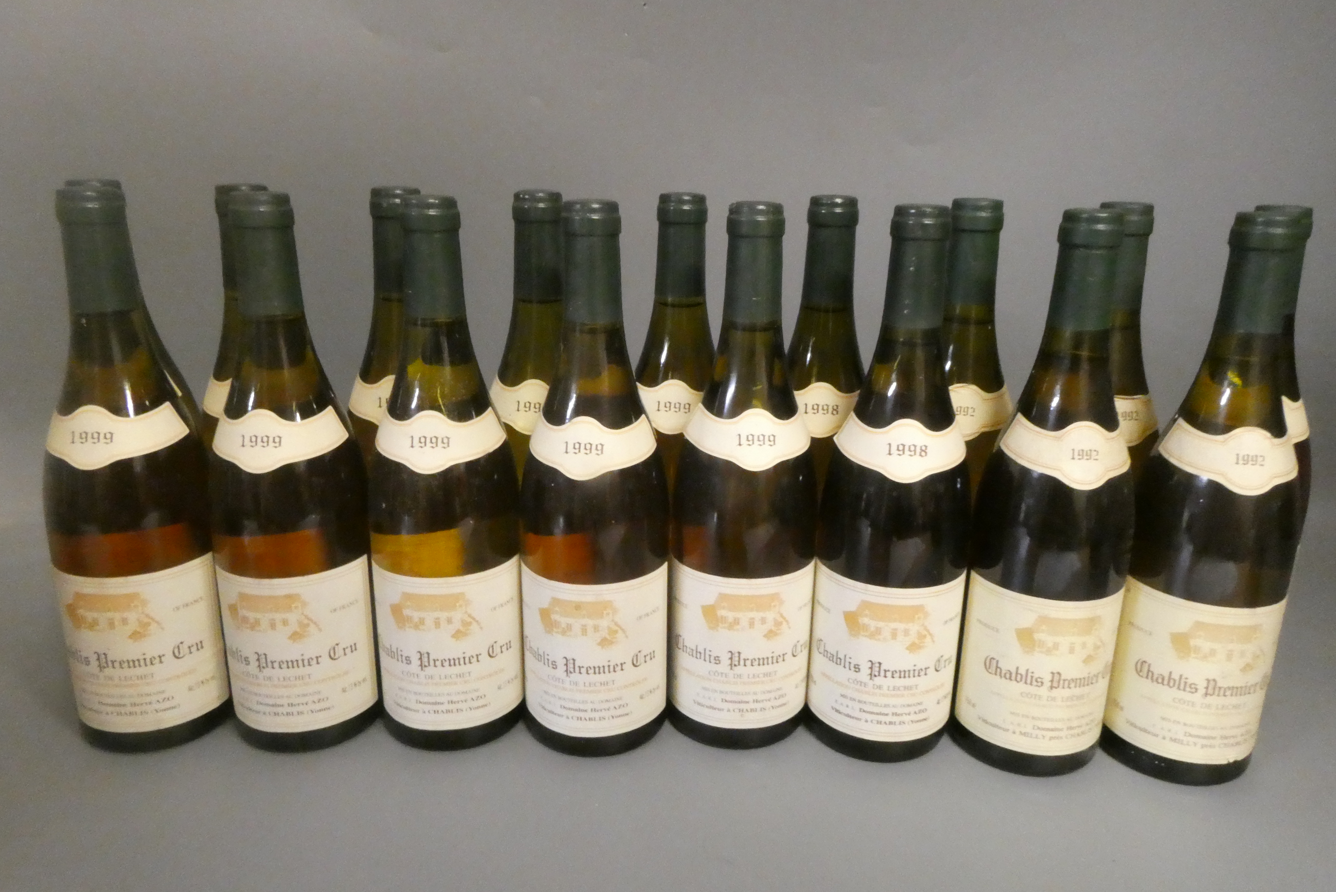 Seventeen bottles Chablis Premier Cru, Cote de Lechet, Domaine Herve Azo, comprising ten 1999, two Image