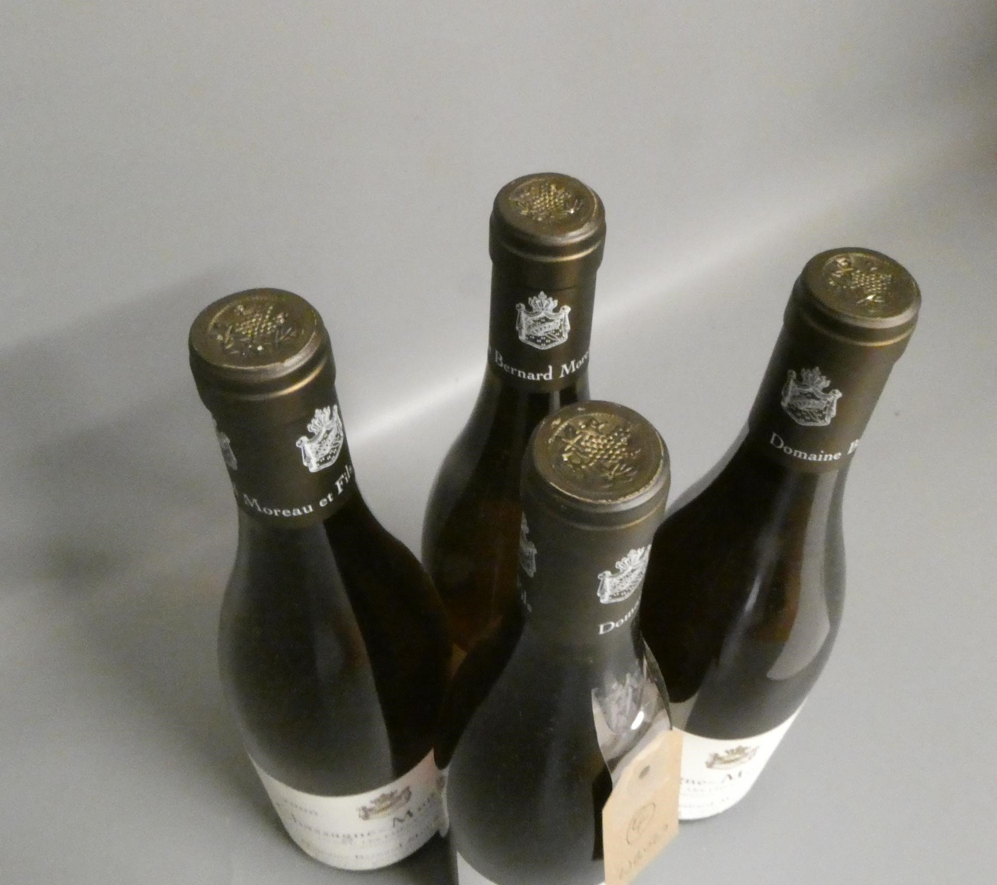 Four bottles Chassagne-Montrachet, 2000, 1er cru Les Chenevottes, Domaine Bernard Moreau et Fils Image