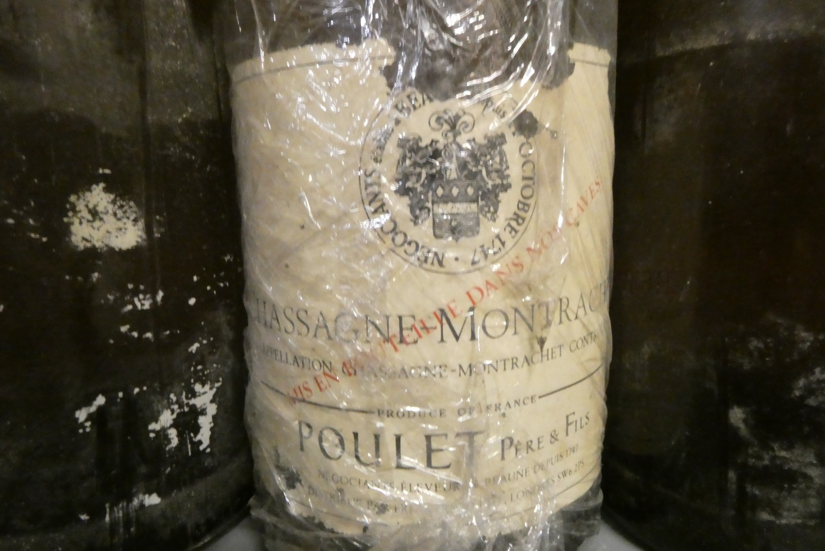 Four bottles Chassagne-Montrachet, 1976, Poulet Image