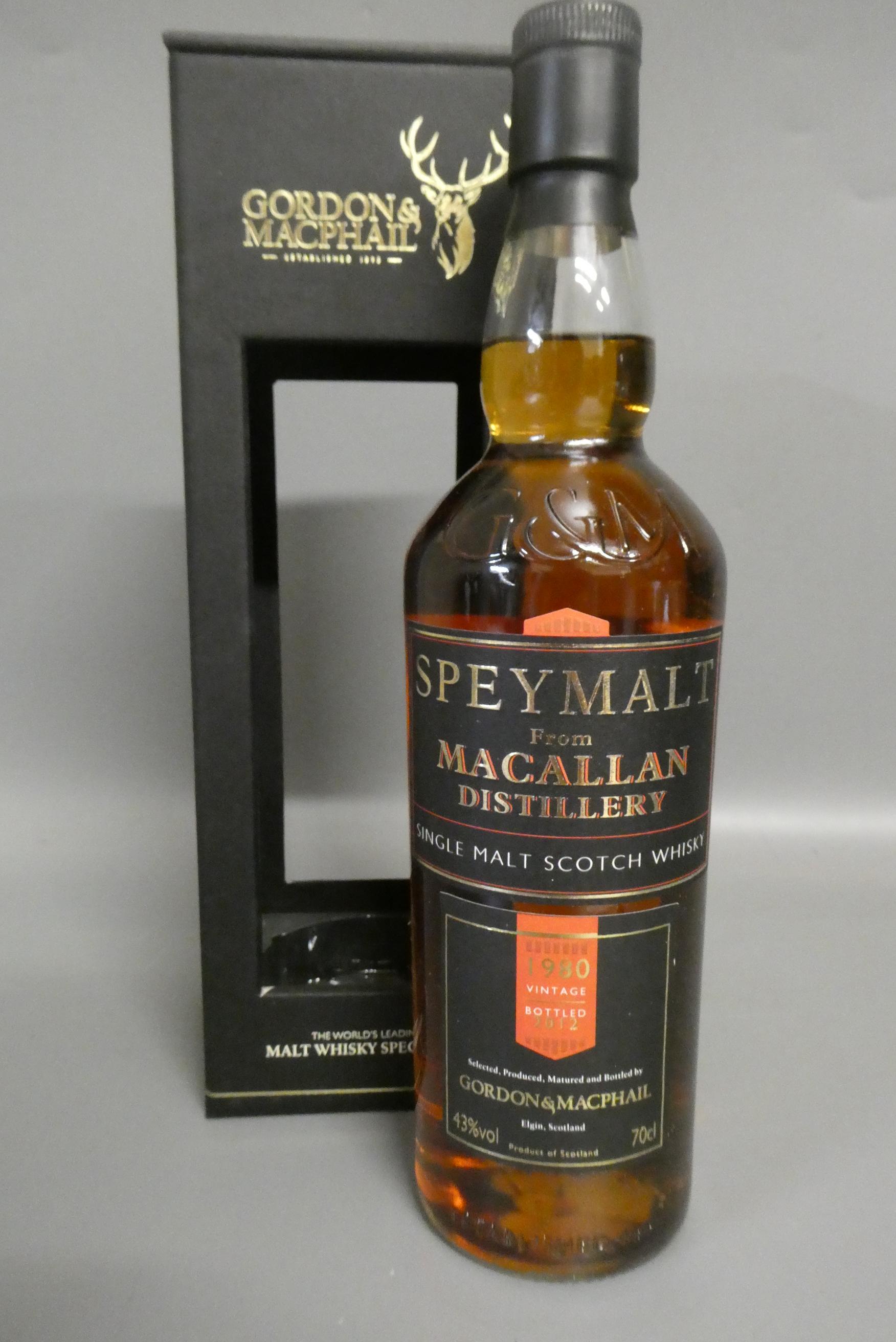 One bottle Speymalt from Macallan distillery, 1980 vintage, bottled in 2012, Gordon & Macphail Image