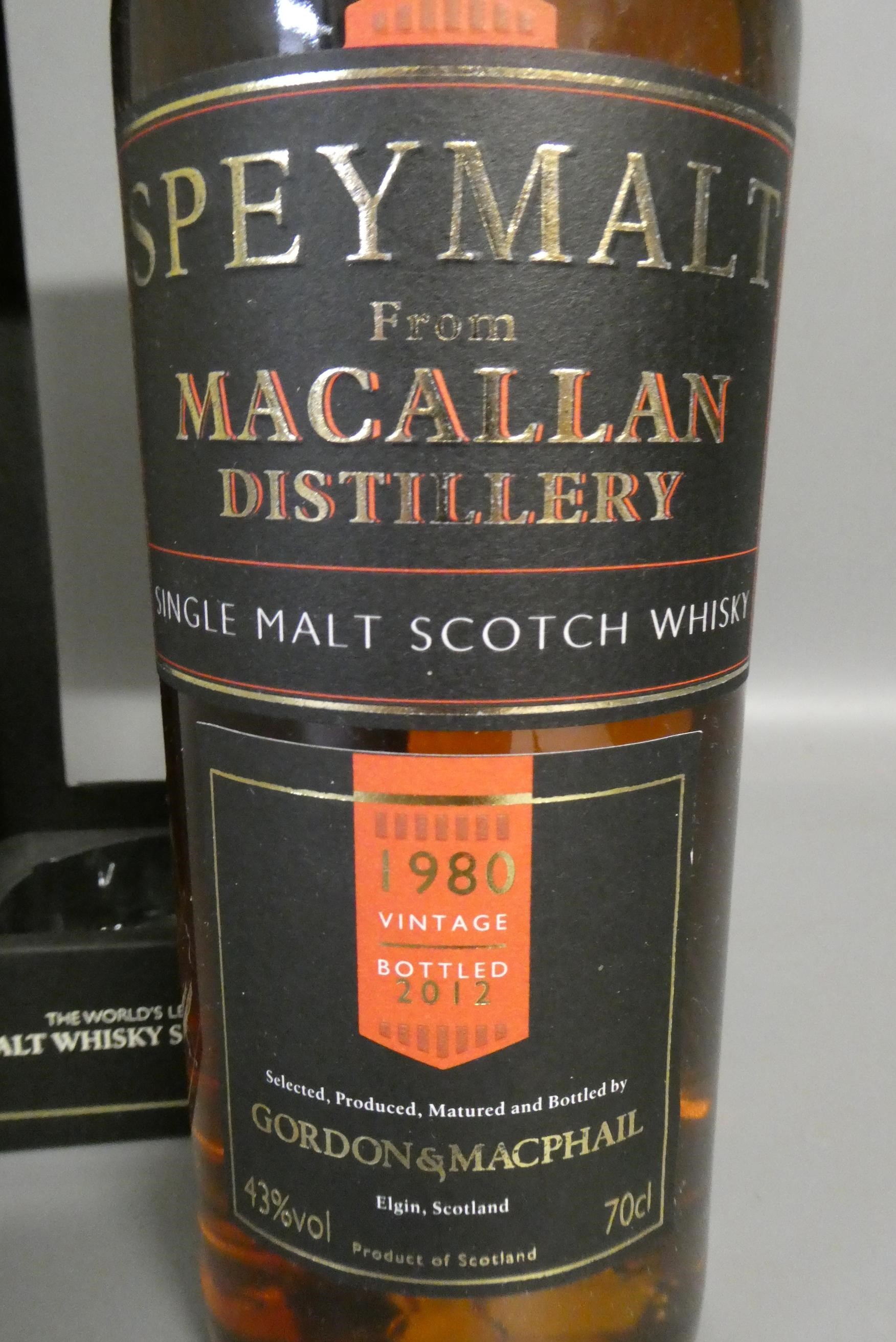 One bottle Speymalt from Macallan distillery, 1980 vintage, bottled in 2012, Gordon & Macphail Image
