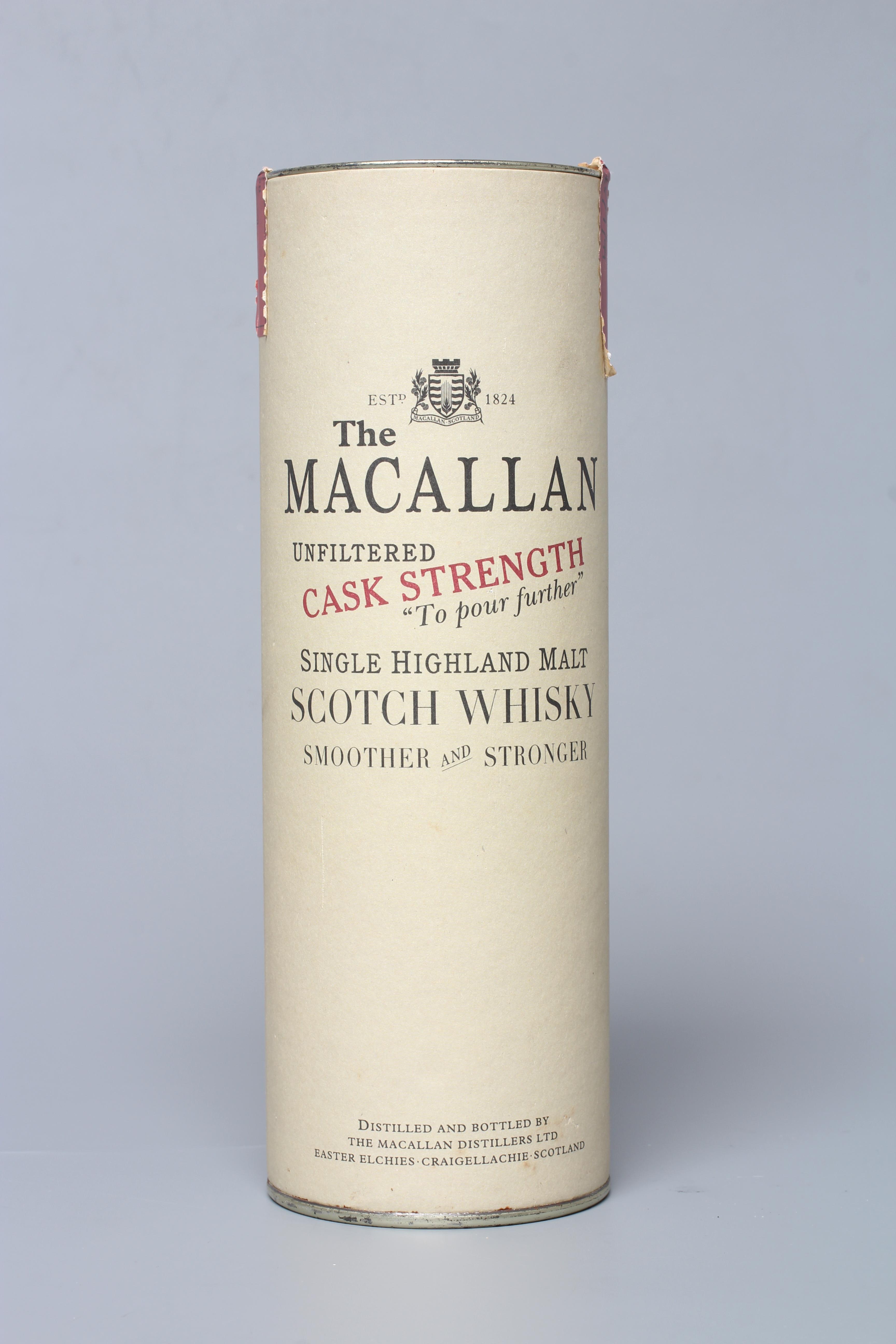 One bottle The Macallan cask strength single Highland malt scotch whisky Image