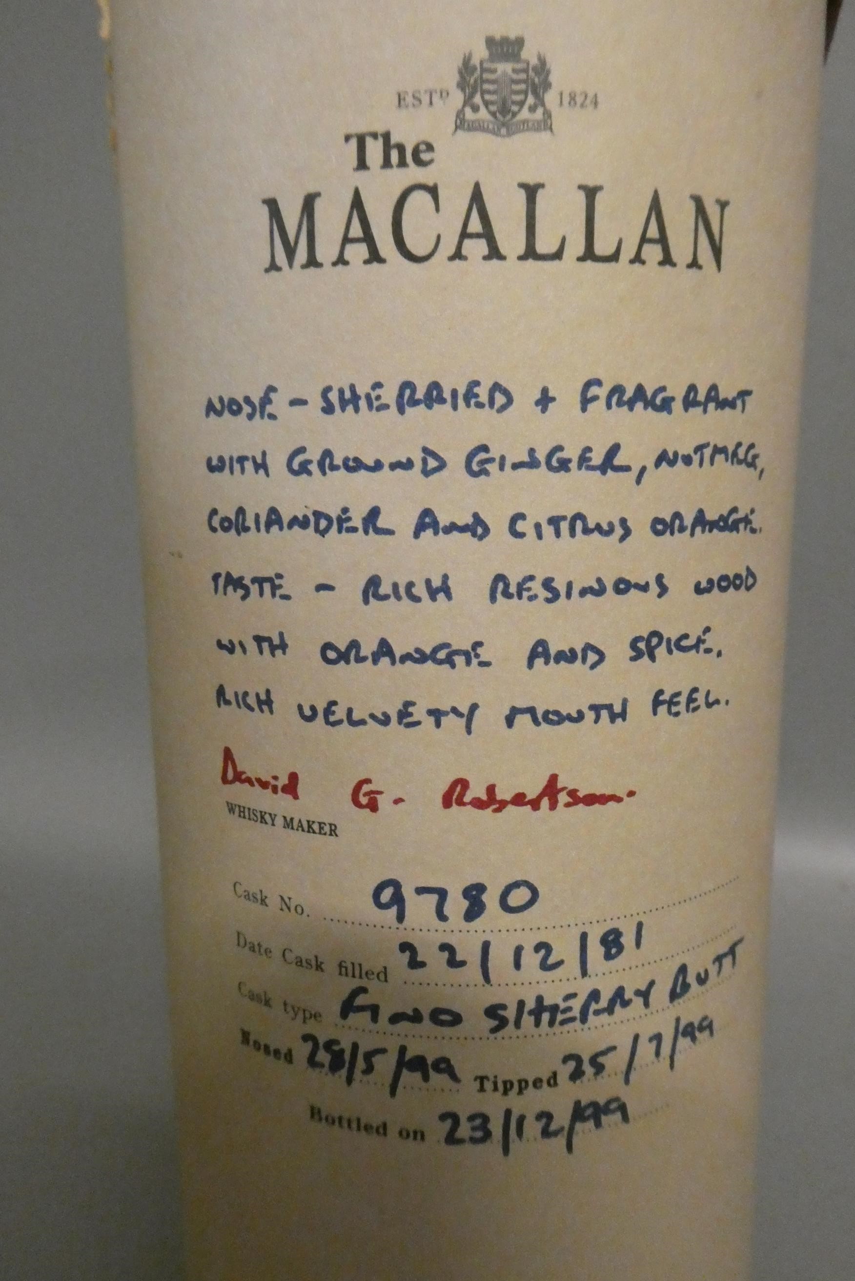 One bottle The Macallan cask strength single Highland malt scotch whisky Image