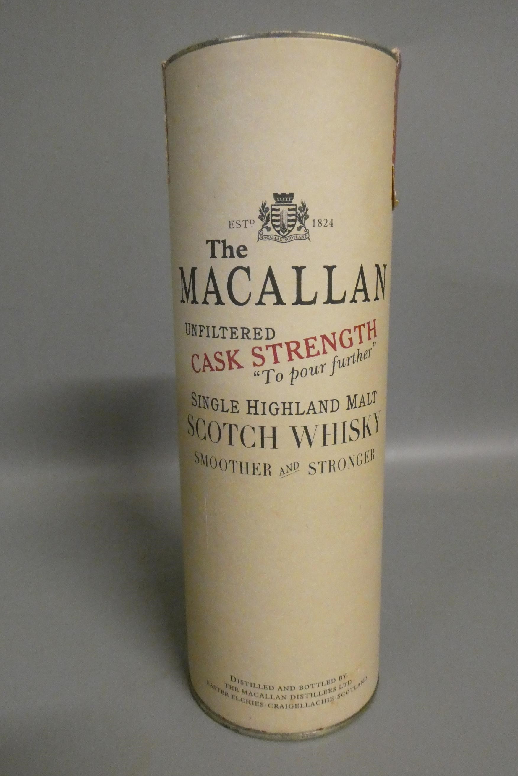 One bottle The Macallan cask strength single Highland malt scotch whisky Image