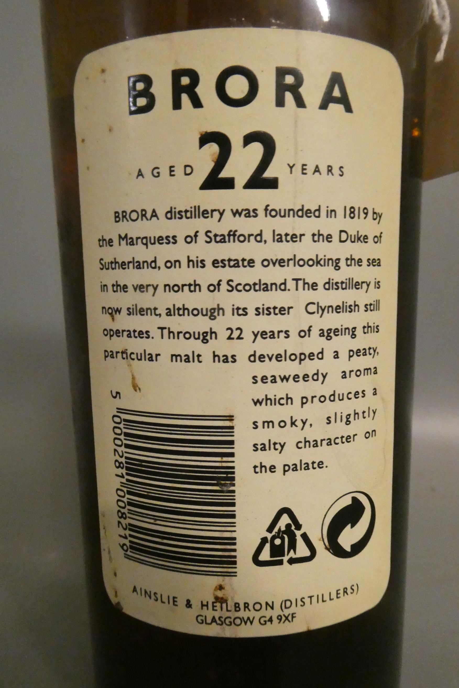 One bottle Brora 22yr old single malt scotch whisky, Natural Cask Strength, limited bottling, Image
