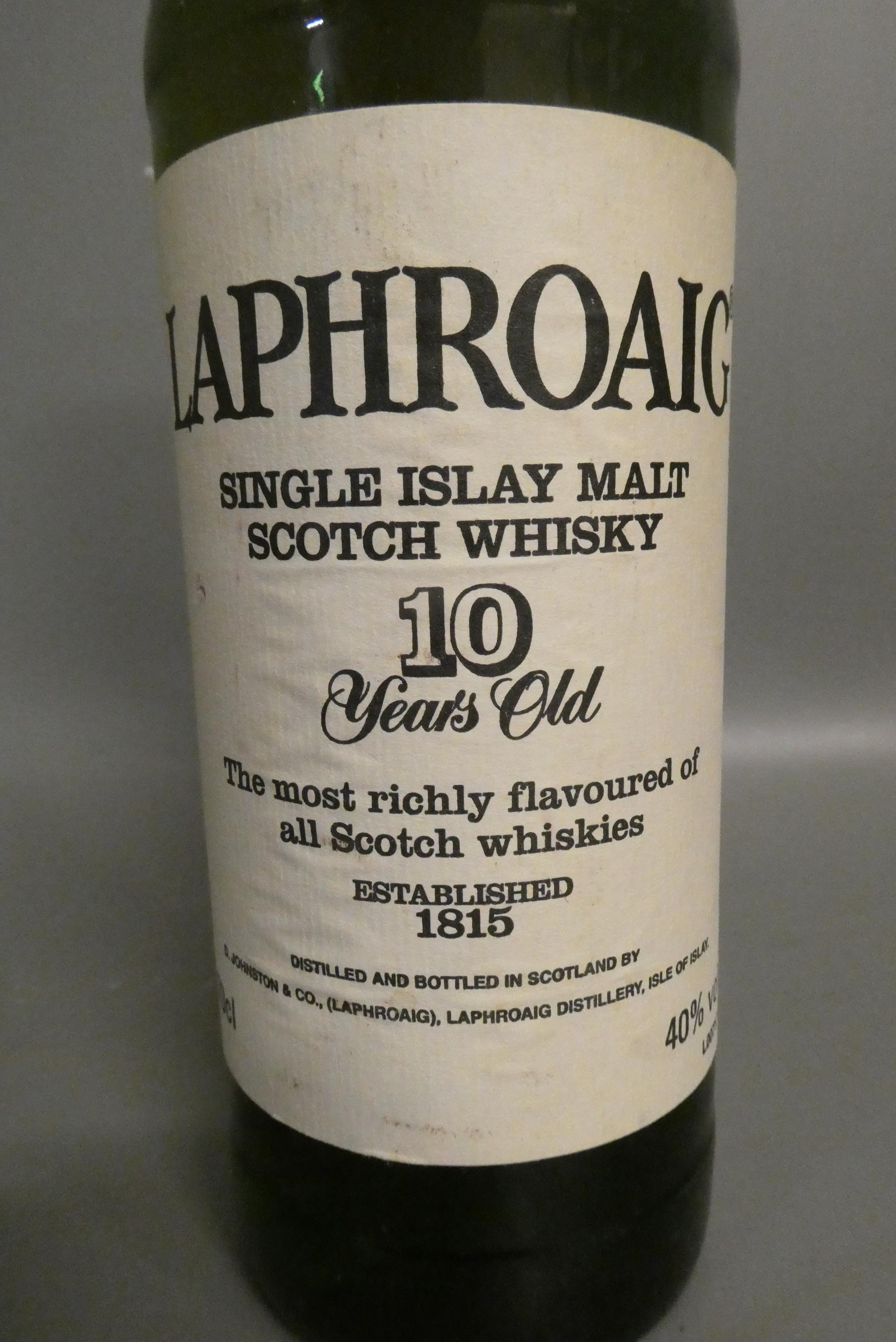 One bottle Laphroaig 10yr old single Islay malt scotch whisky, 70cl, 40% (Est. plus 24% premium inc. Image