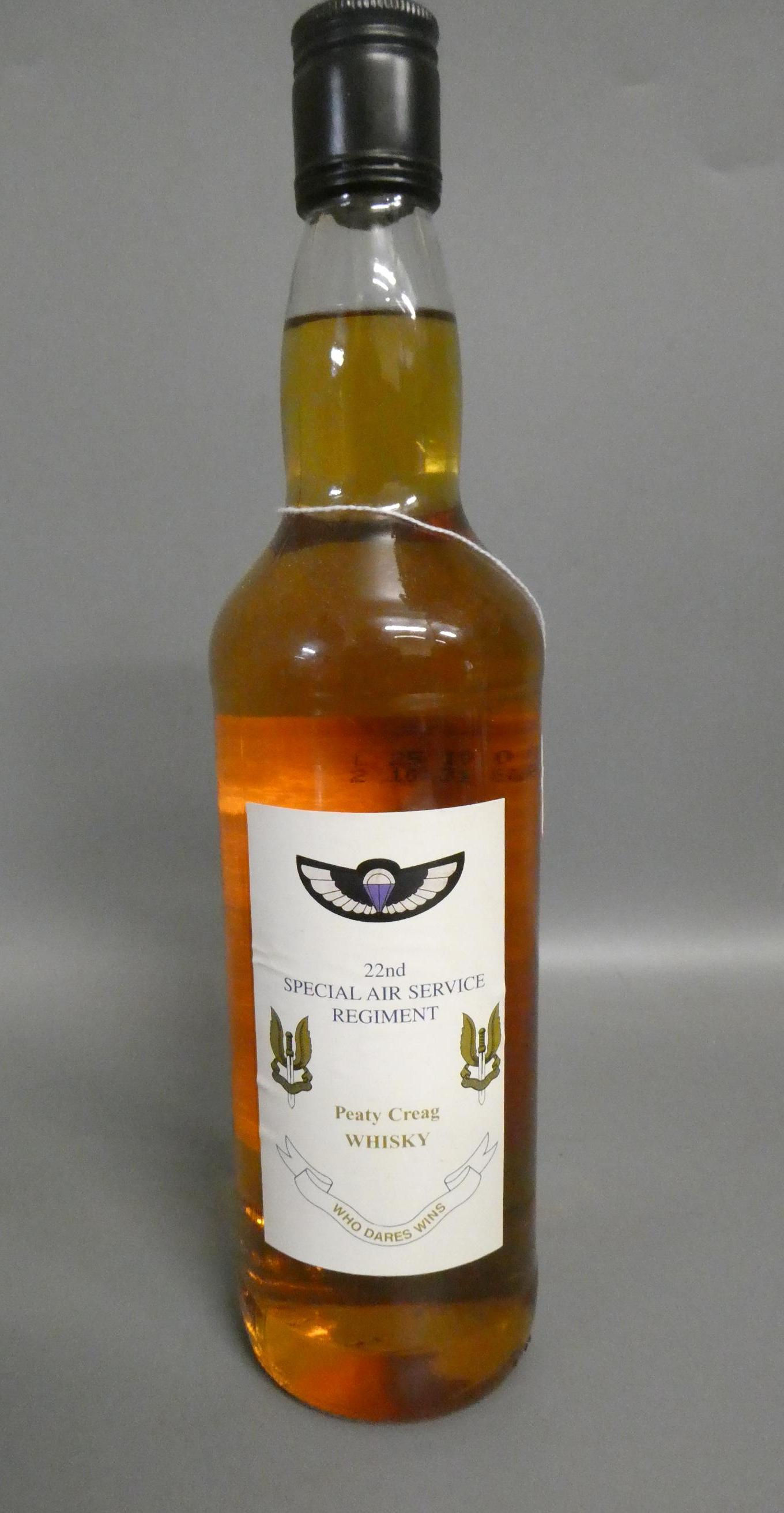 One bottle 22nd Special Air Service Regiment Peaty Creag Whisky, Tanners old Scotch whisky, 40% 70cl Image