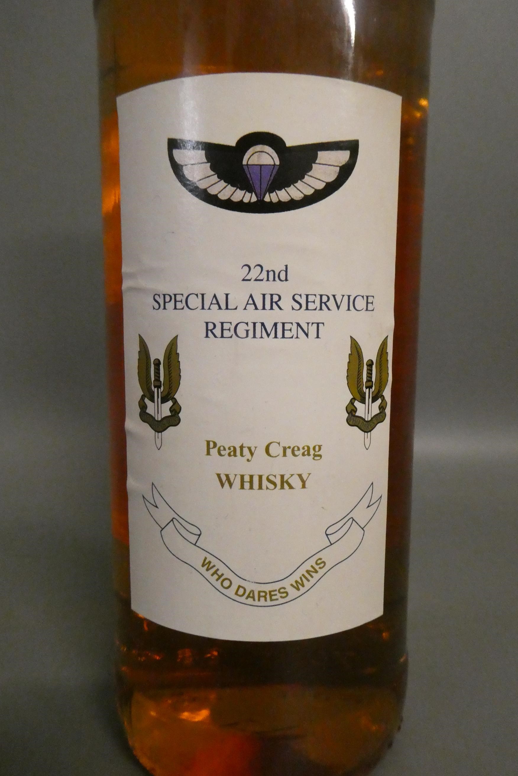 One bottle 22nd Special Air Service Regiment Peaty Creag Whisky, Tanners old Scotch whisky, 40% 70cl Image