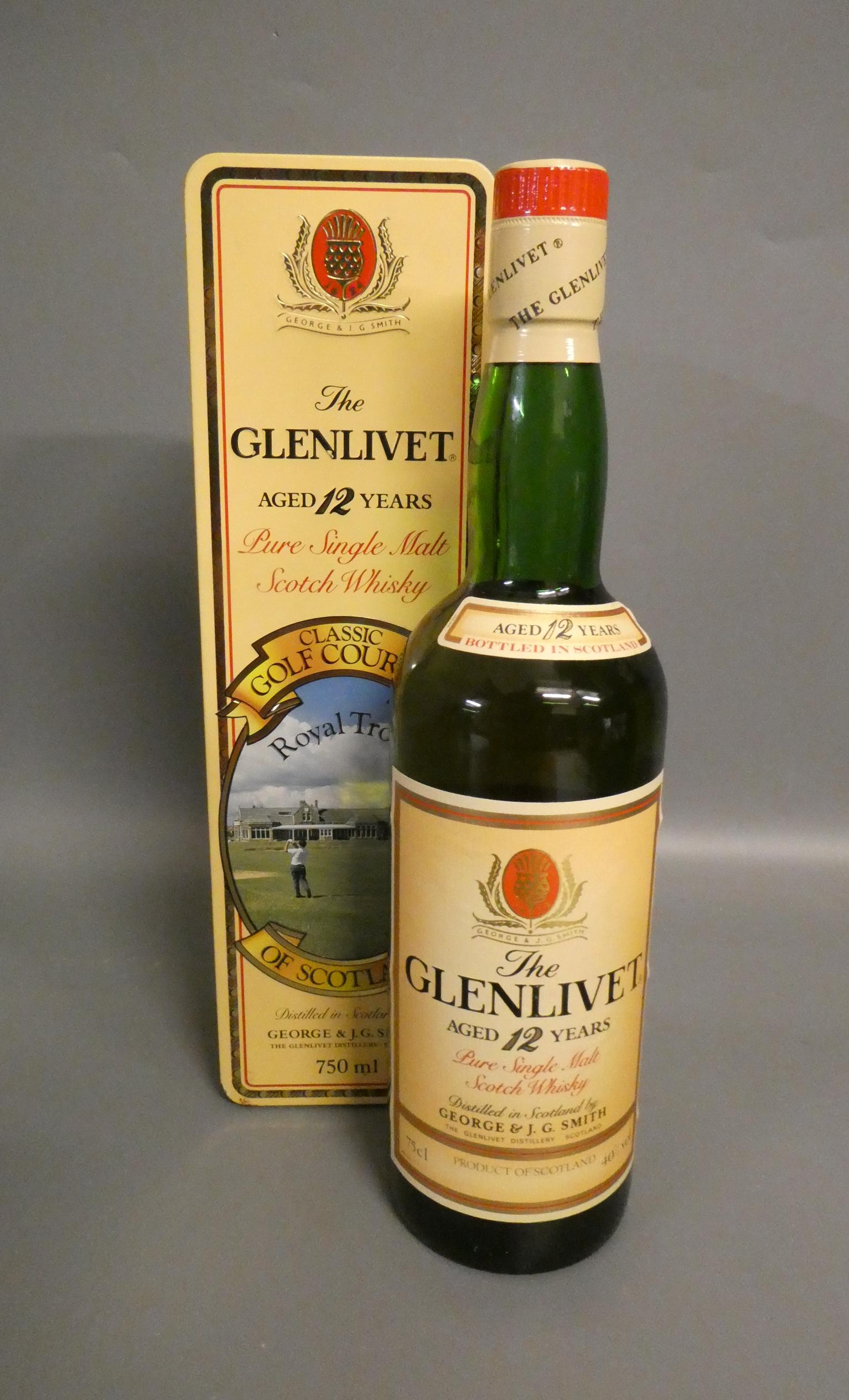 One bottle The Glenlivet 12 year old Royal Troon Classic Golf Courses Edition, boxed, 40% 75cl (Est. Image