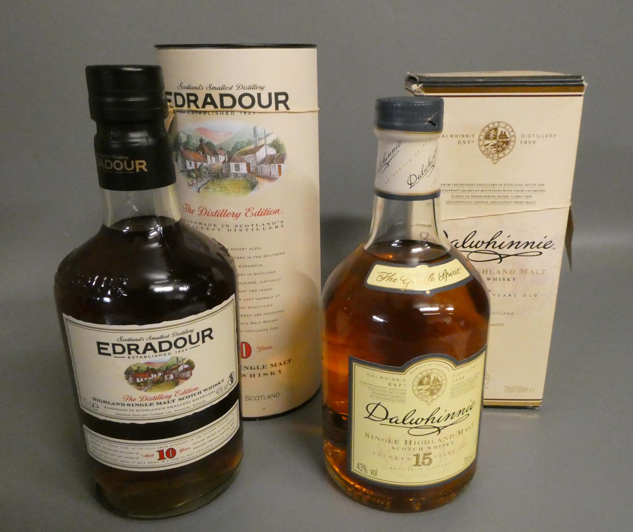 Two bottles of boxed single Highland malt Scotch whisky, comprising one 15yr old Dalwhinnie and one Image