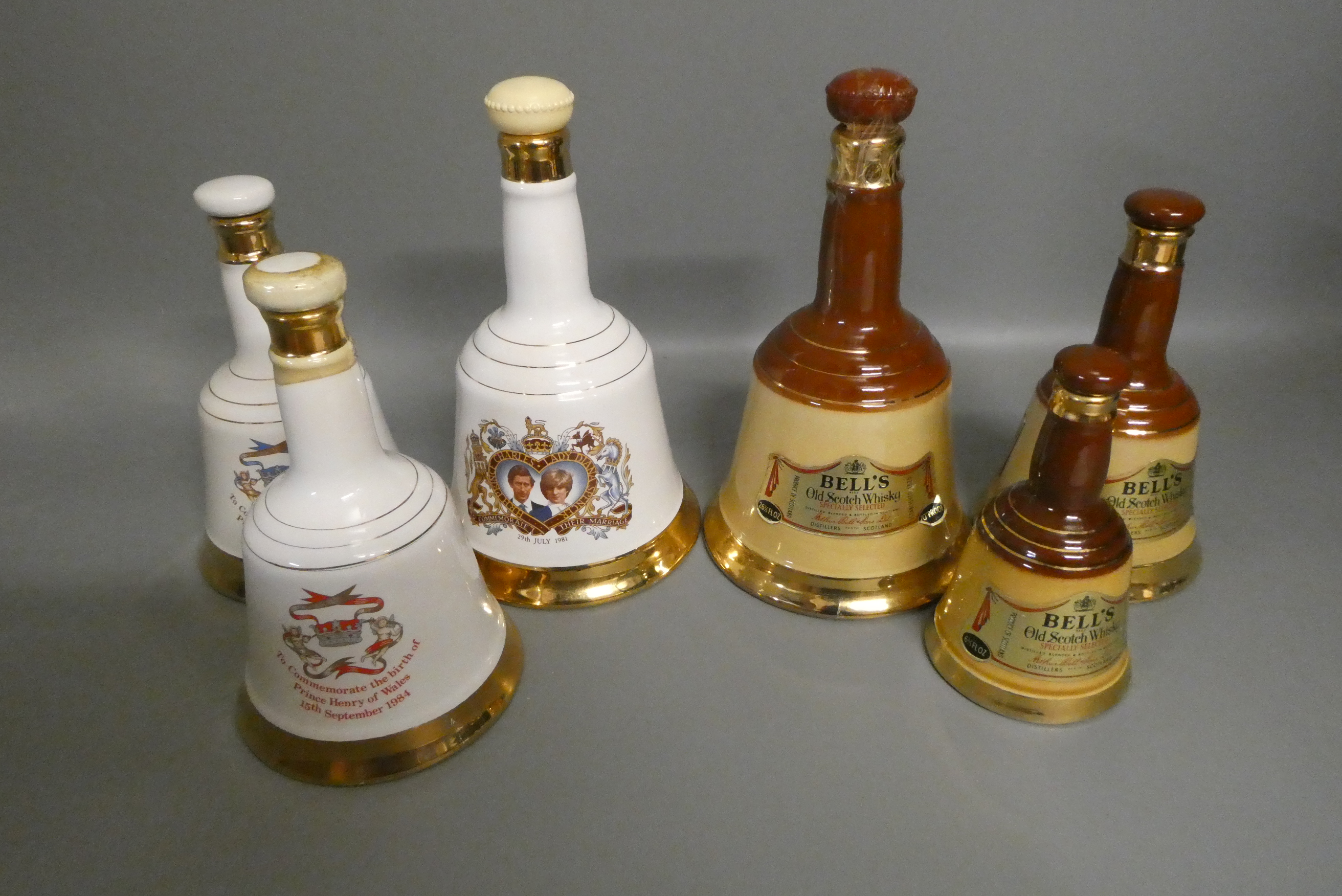 Six Bell's whisky decanters Image