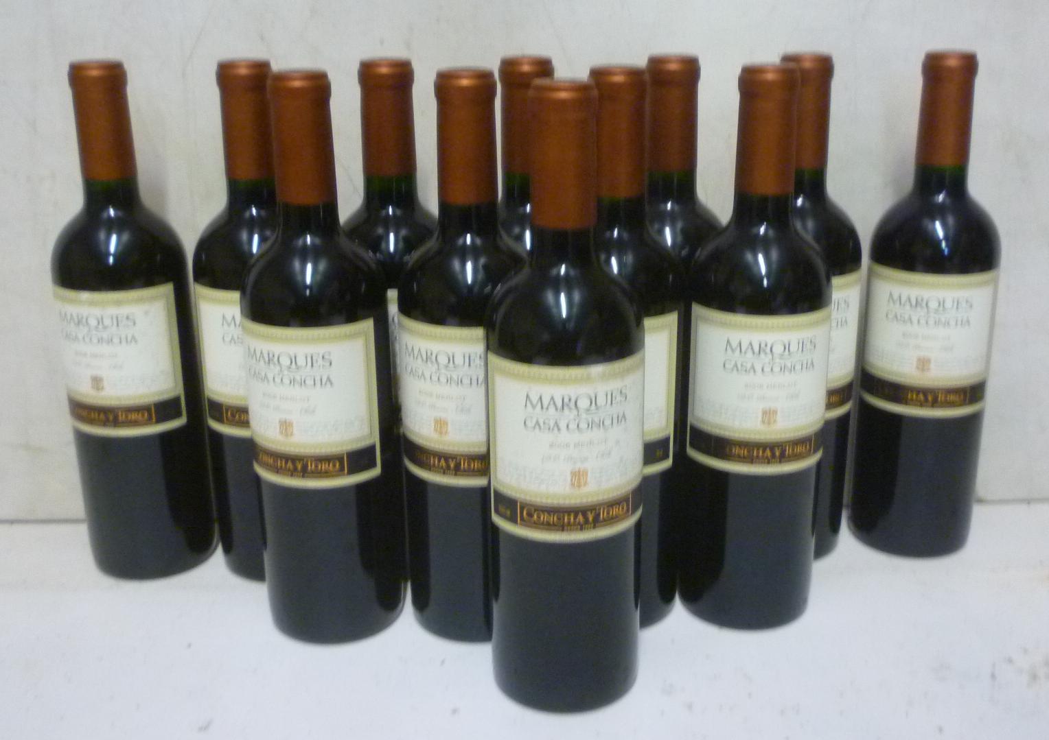 Twelve bottles 2006 Merlot Marques de Casa Concha Image