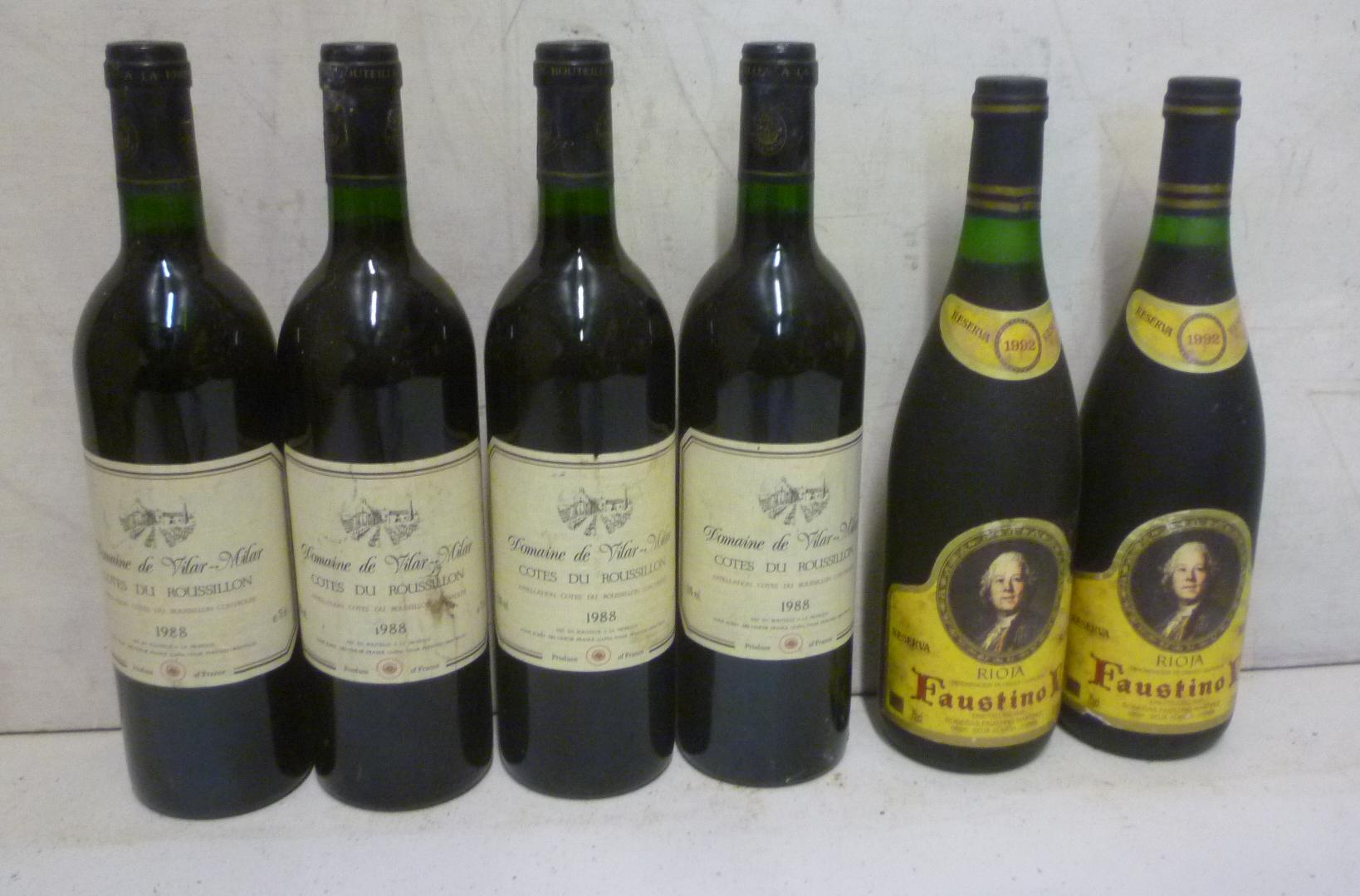 Four bottles 1988 Domaine de Vilar-Milar Cotes Du Roussillon Image