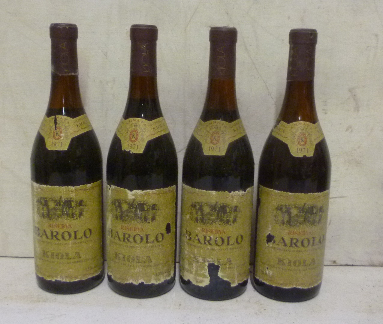Four bottles 1971 Barolo Riserva Image