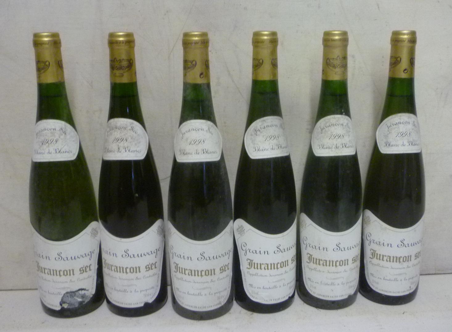 Six bottles 1998 Jurancon Sec Grain Sauvage Image
