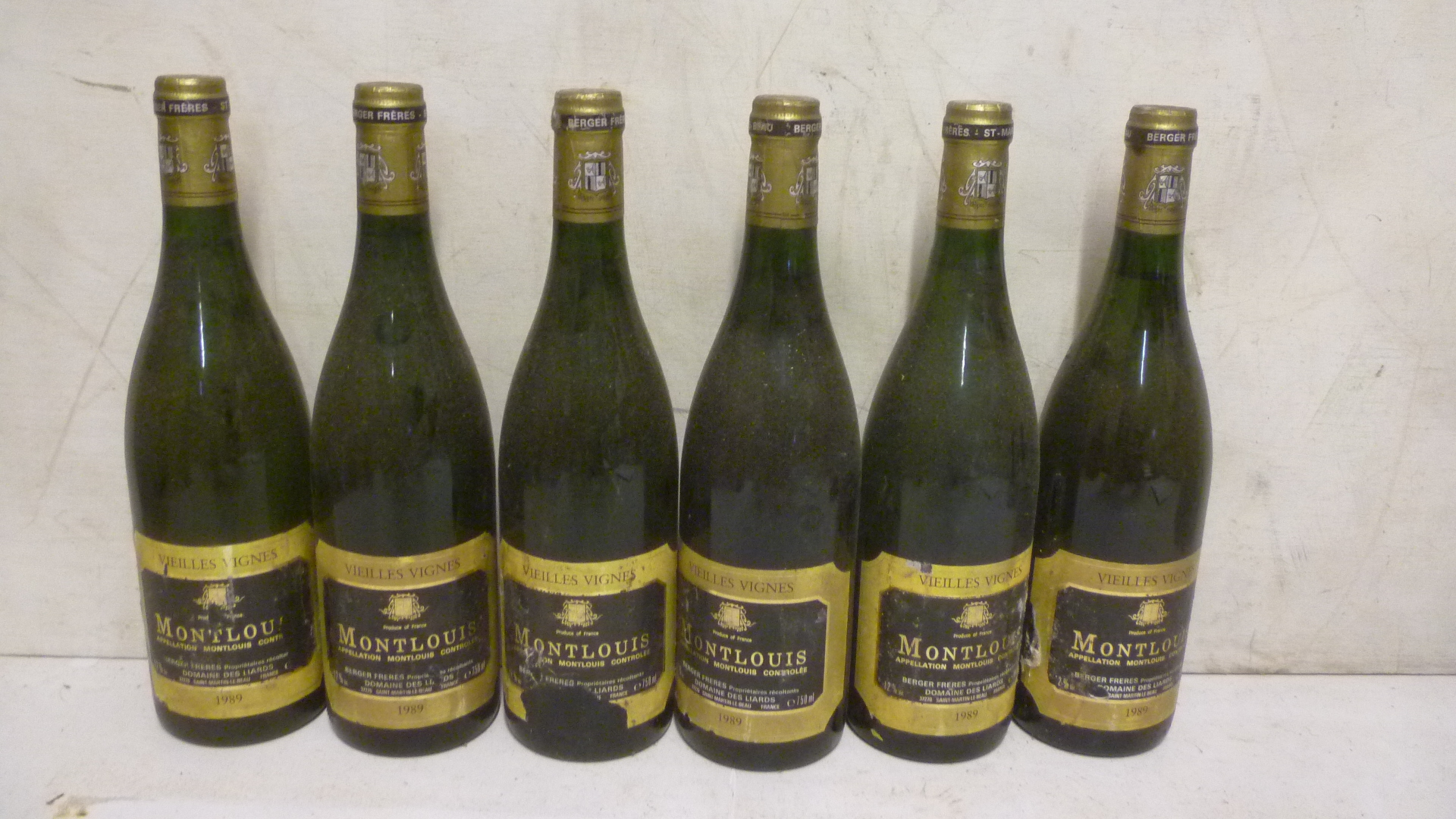 Six bottles 1989 Montlouis Vieilles Vignes Des Liards St Martin Image