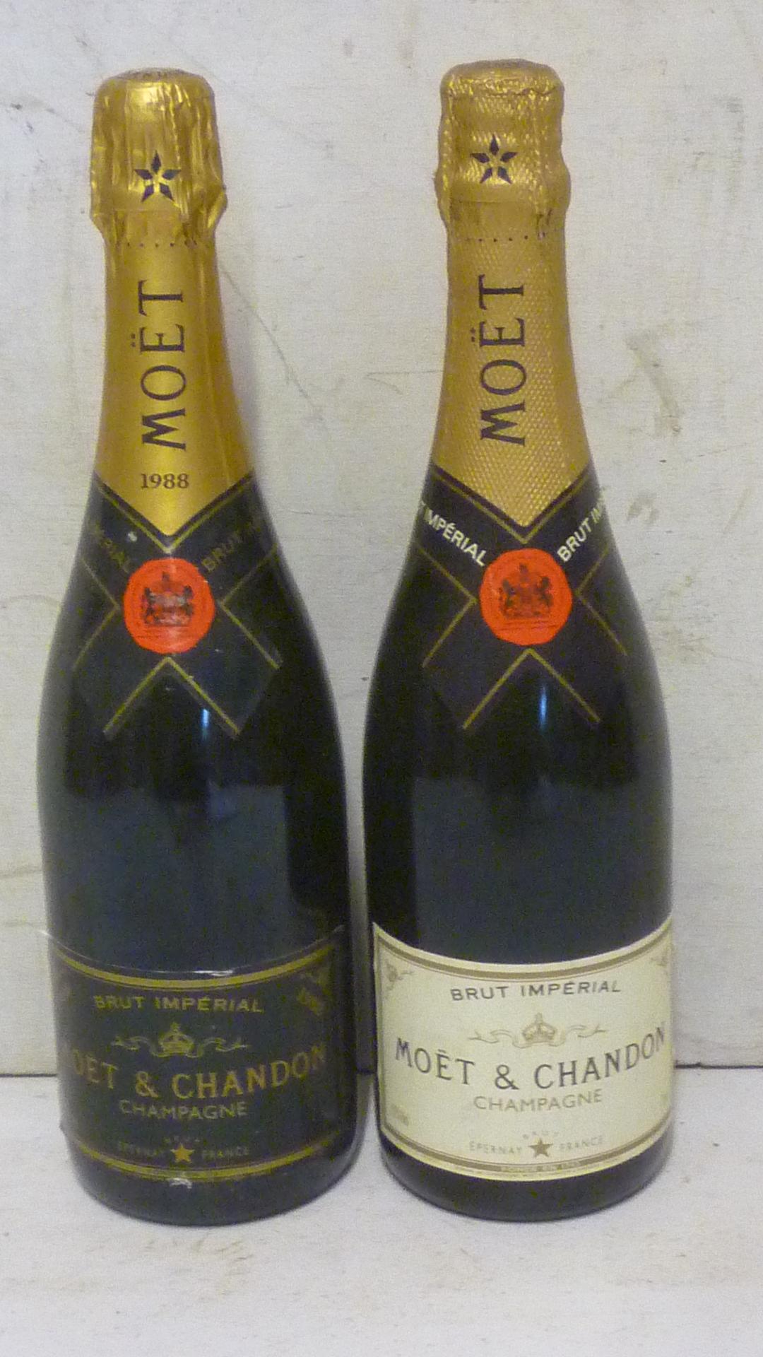 One bottle 1988 Moet & Chandon Brut Imperial and one bottle NV Moet & Chandon Brut Imperial Image