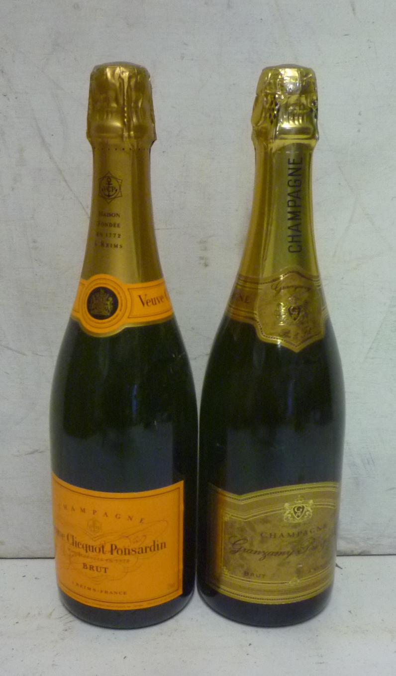 One bottle NV Veuve Clicquot Ponsardin and one bottle NV Granzamy Pere et Fils Brut Image