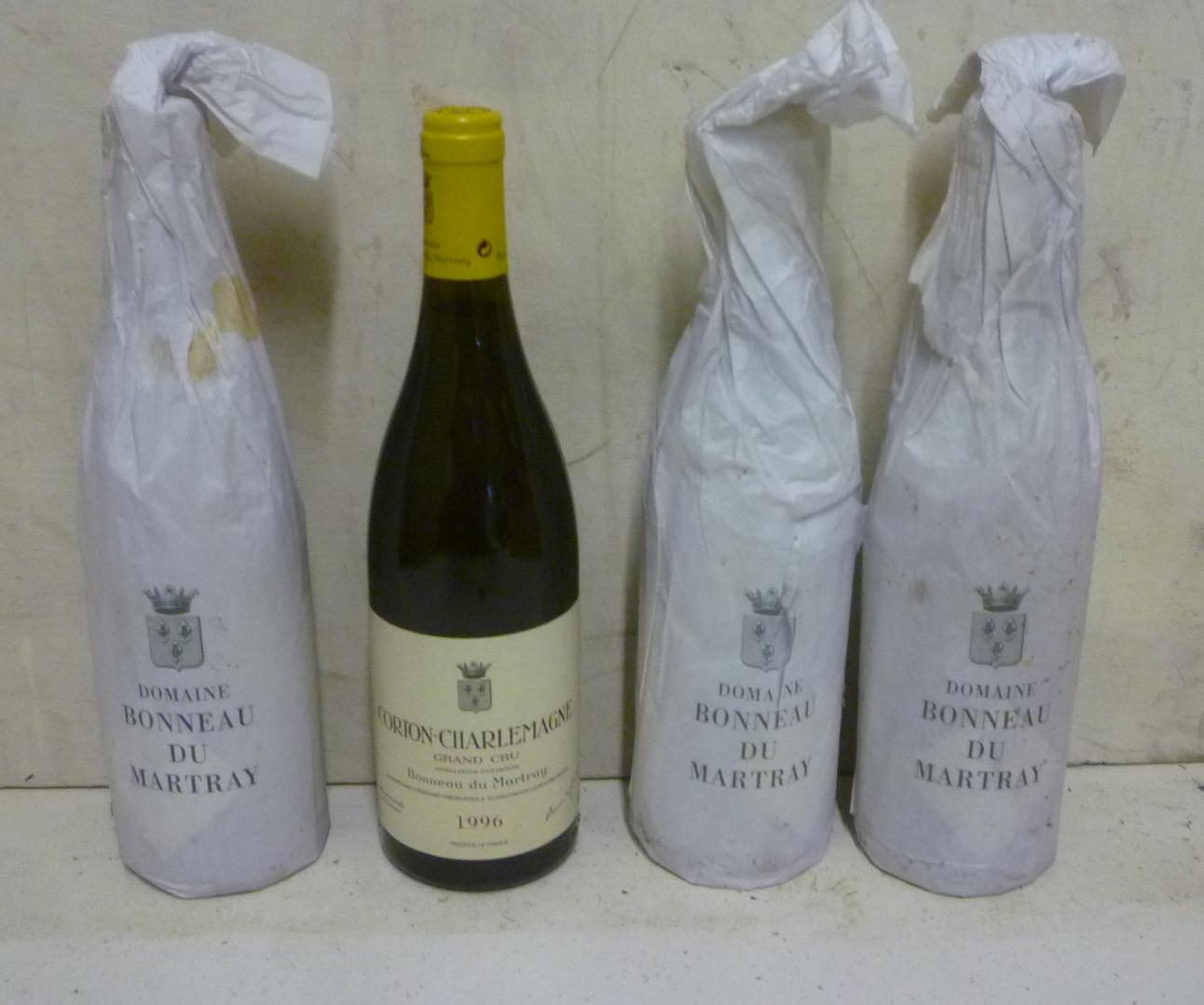 Four bottles 1996 Corton-Charlemagne Grand Cru Bonneau du Martray Image