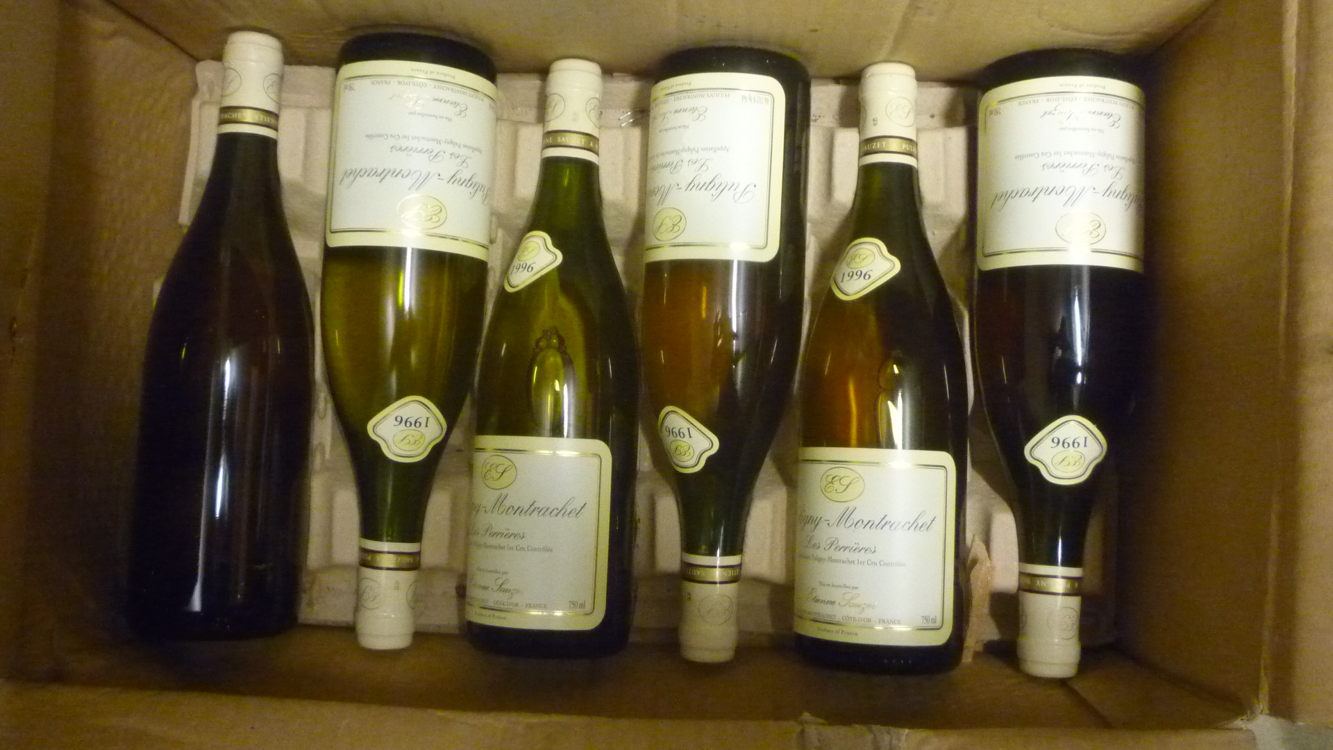 Six bottles 1996 Puligny-Montrachet Les Perrieres Image