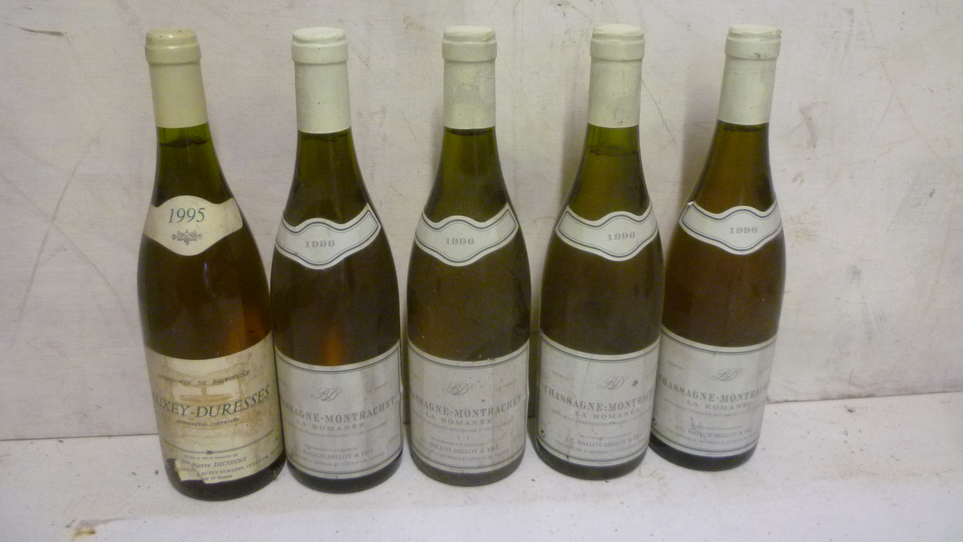 Four bottles 1996 Chassagne-Montrachet La Romanee Image