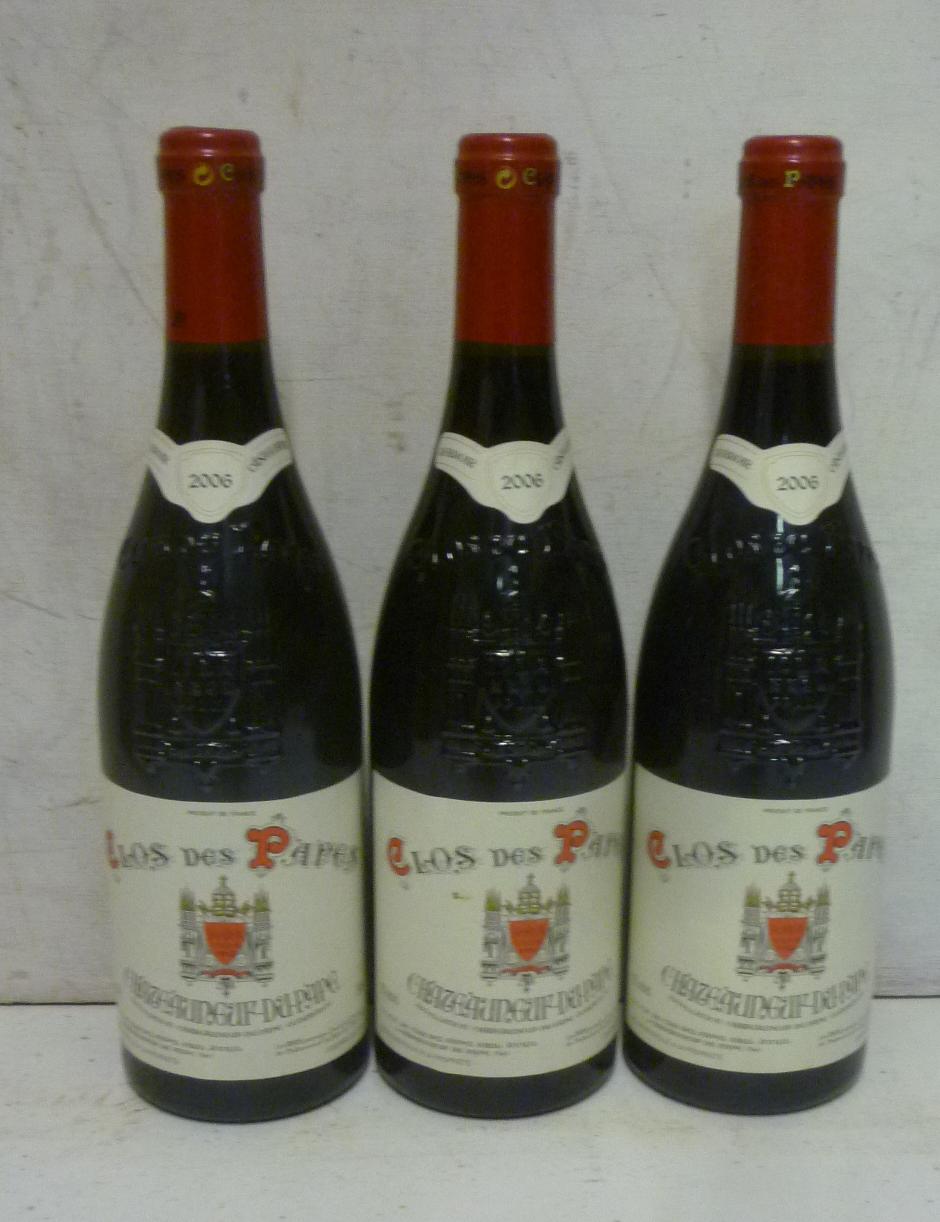 Three bottles 2006 Chateauneuf-du-Pape Clos Des Papes Image