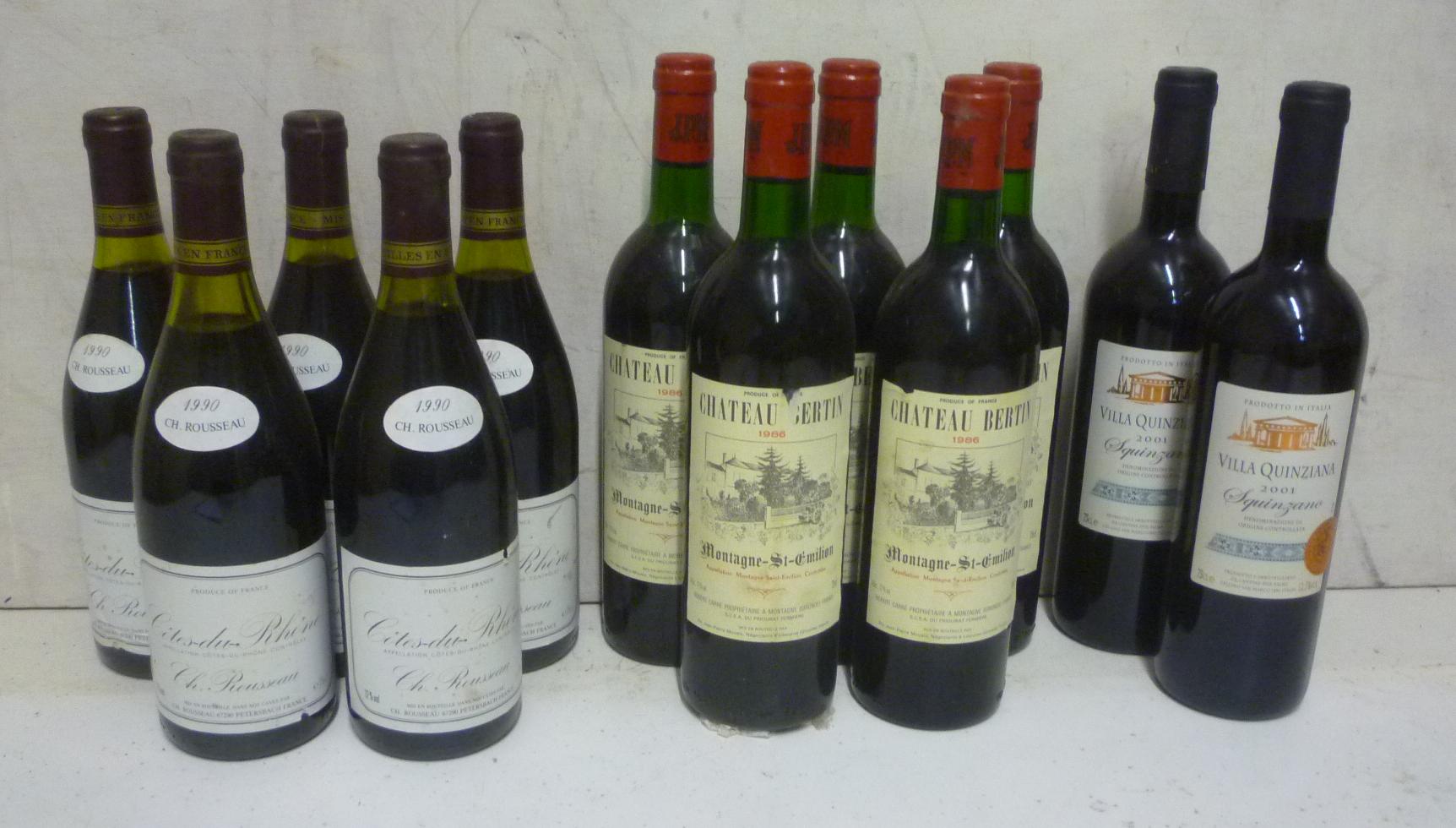 Five bottles 1990 Cotes-du-Rhone Image
