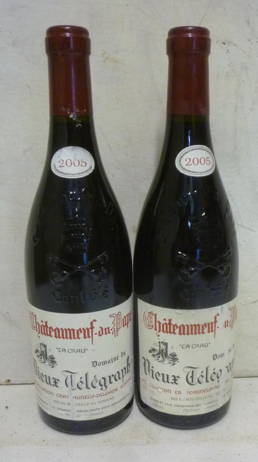Two bottles 2005 Chateauneuf-du-Pape Vieux Telegraph "La Crau" Image