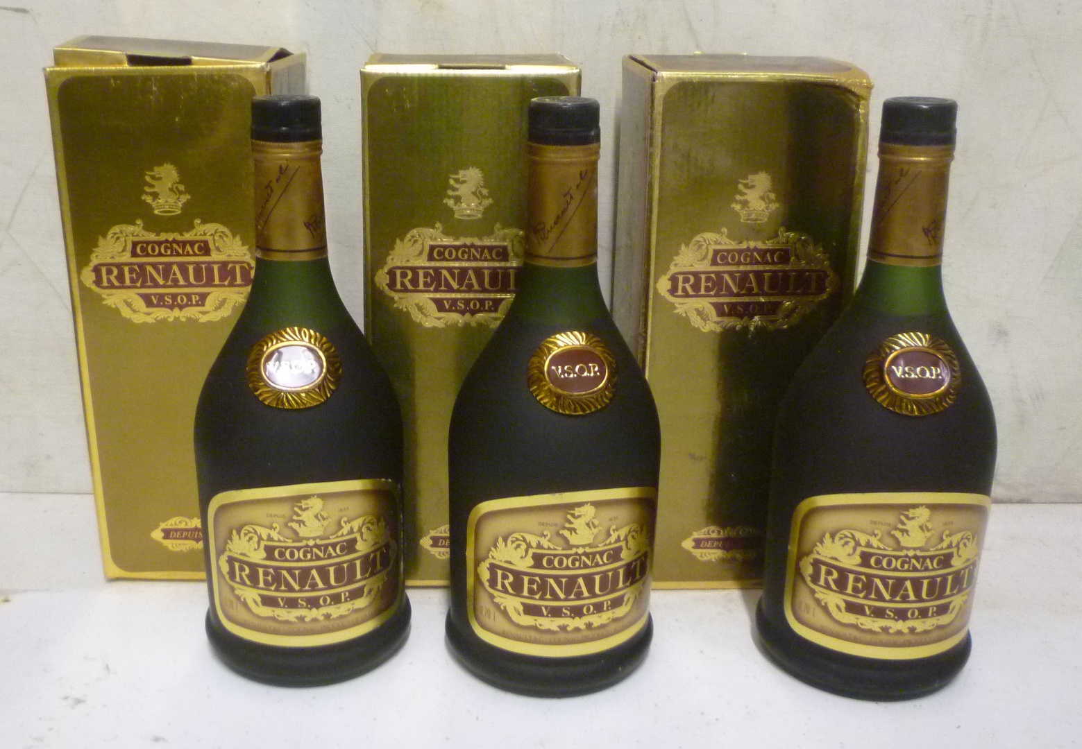 Three bottles Renault VSOP Cognac Image