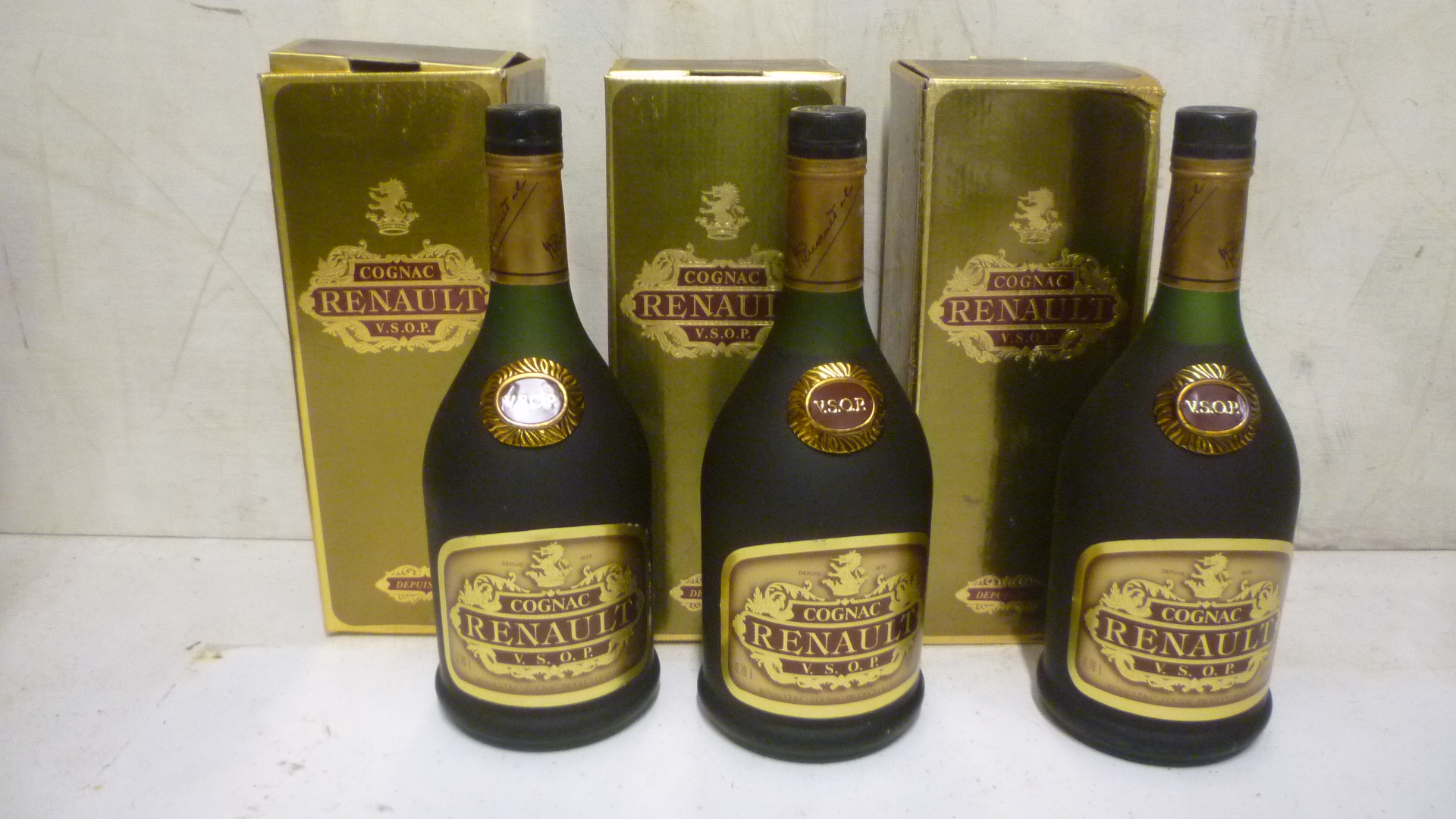 Three bottles Renault VSOP Cognac Image