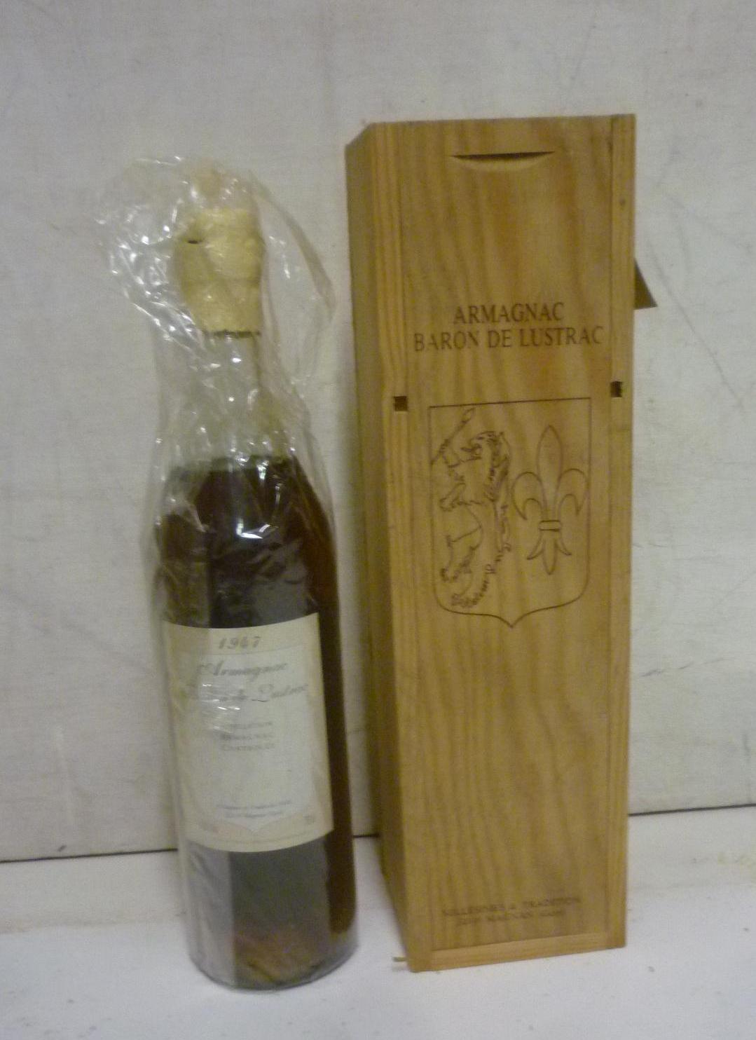One bottle 1947 Armagnac Baron de Lustrac Image