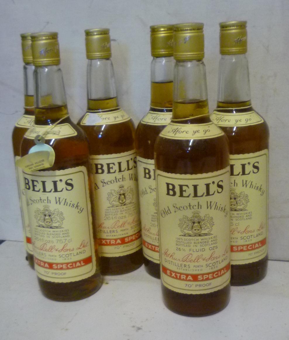 Six bottles Bell's Old Scotch Whisky Image