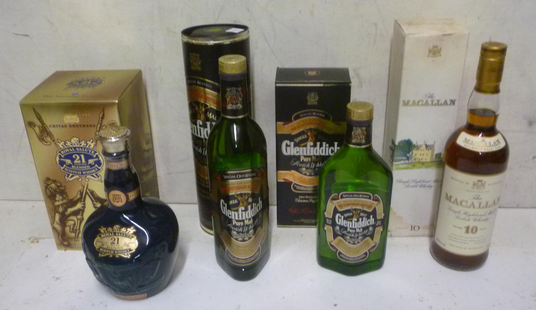 One bottle The Macallan 10 year old Single Highland Malt (purchased mid 1990s) Image