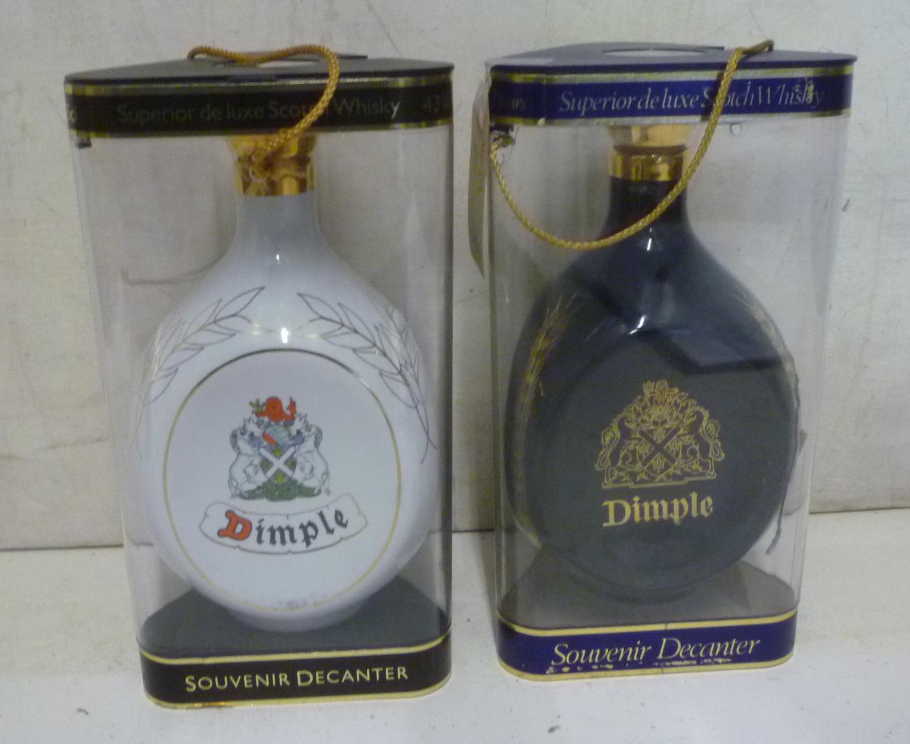 Two pottery decanters Haig's Dimple 15 year old Blended 1989 Year of the Snake Image