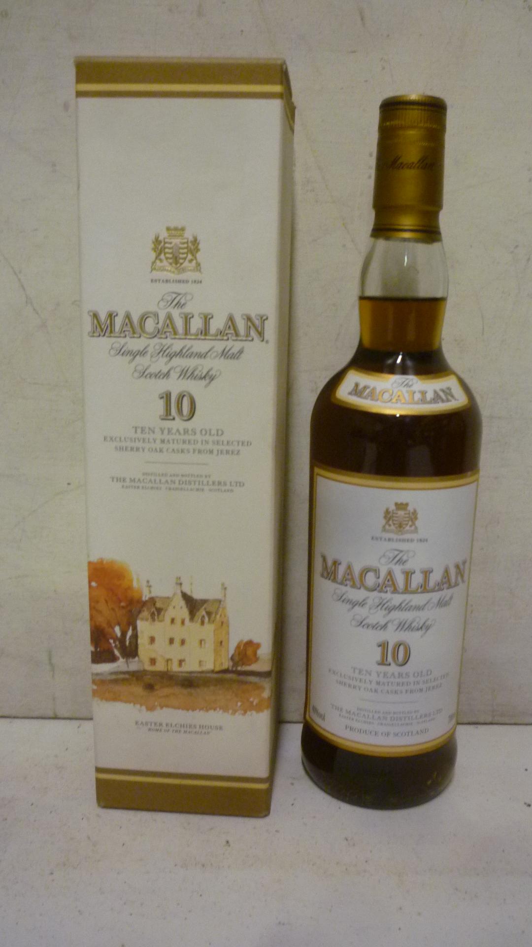 One bottle The Macallan 10 year old Highland Single Malt Image