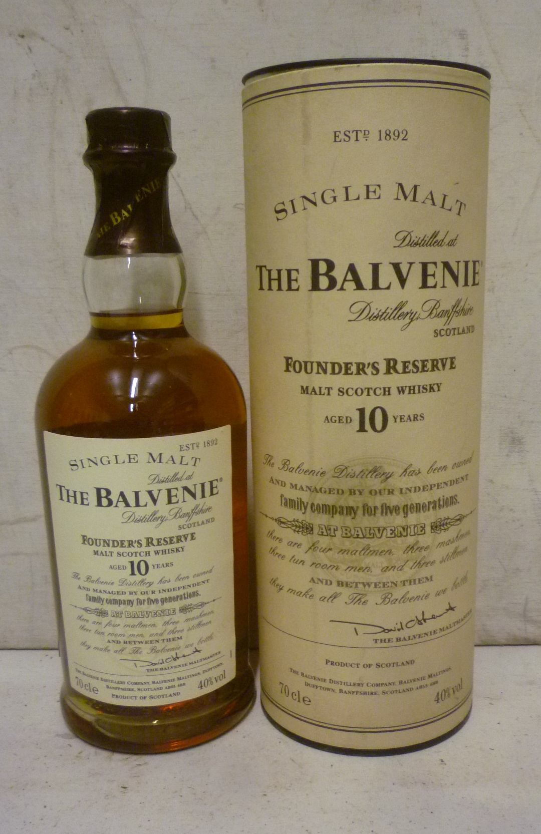 One bottle The Balvenie Founder's Reserve 10 year old Single Malt Image
