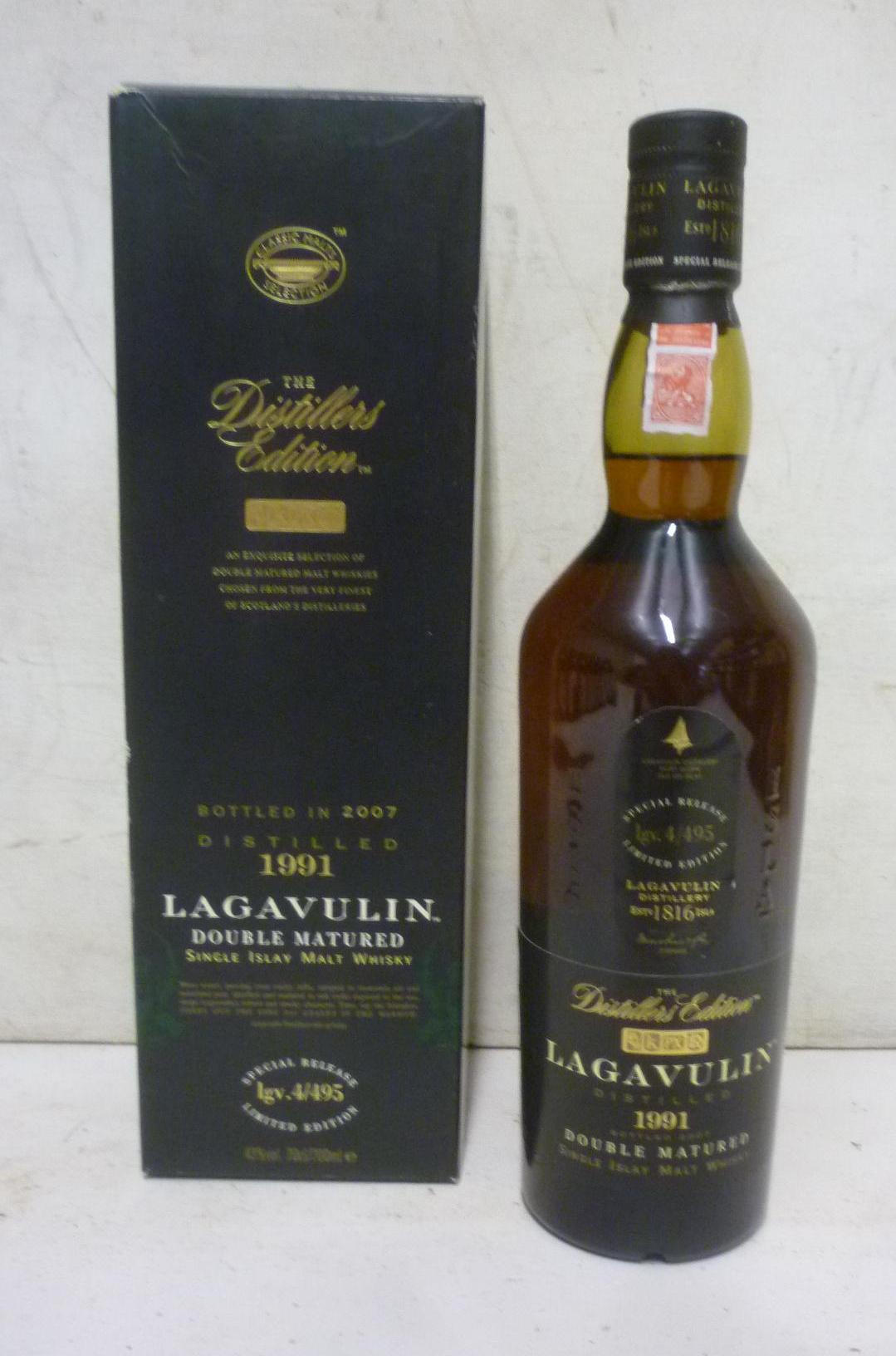 one bottle 1991 Lagavulin "Distiller's Edition" 16 year old Double Matured Islay Single Malt bottled Image