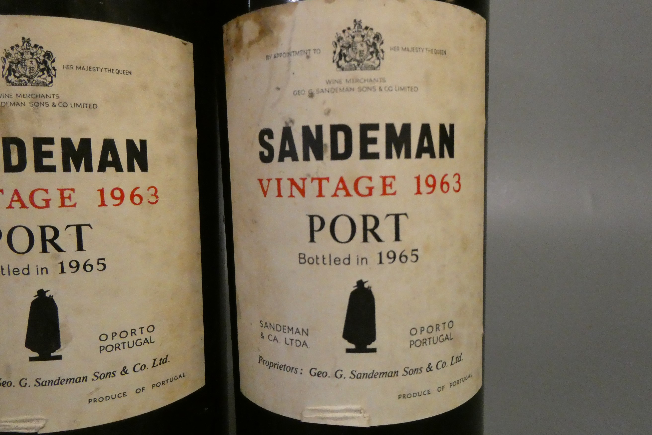 2 bottles Sandeman 1963 vintage port (Est. plus 24% premium inc. VAT) Image