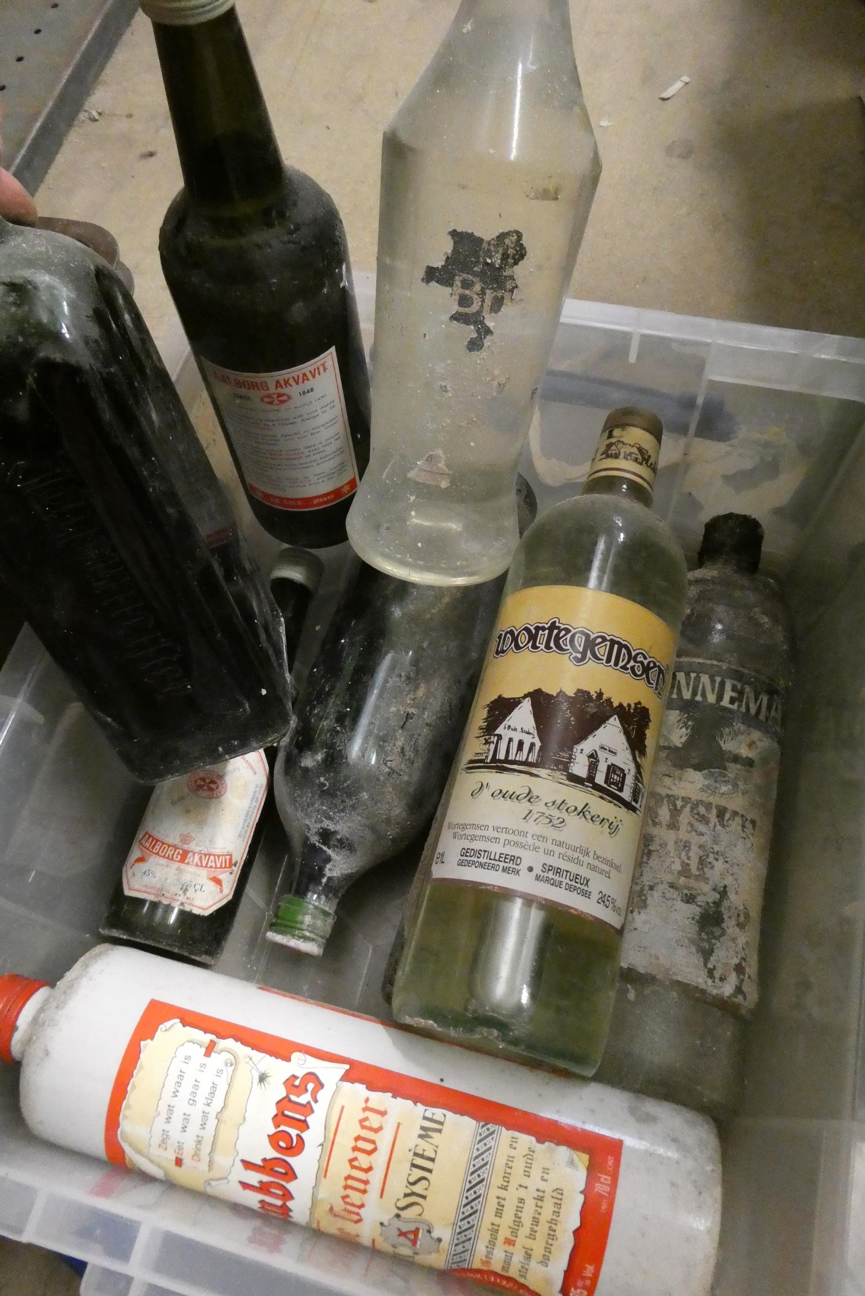 Two boxes of mixed alcohol and spirits, including Tia Maria, Harveys Tico Sherry, Sonnema vodka and Image