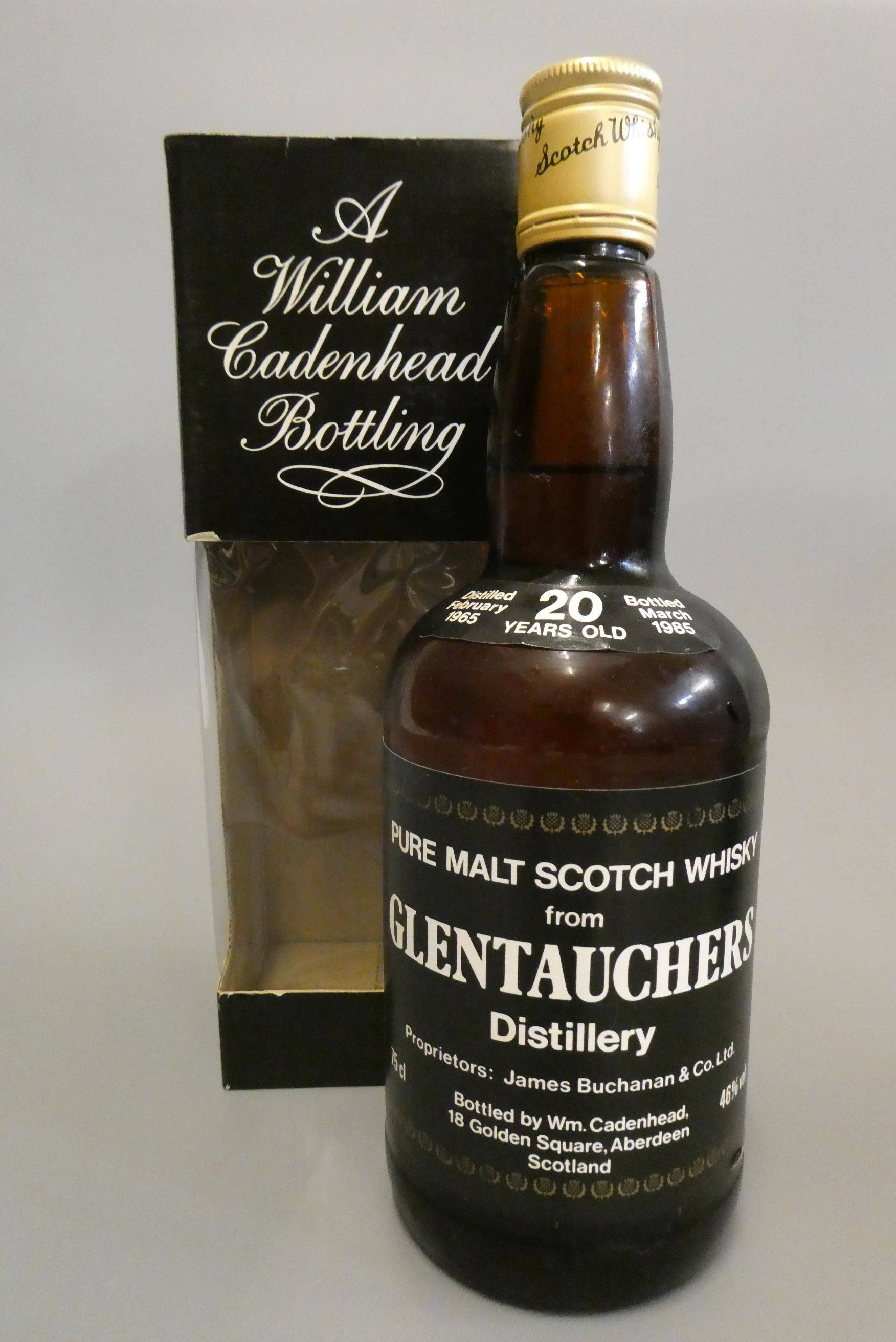 1 bottle Glentaucher 20 year old pure malt whisky, 46%, distilled February 1965, bottled March 1985, Image