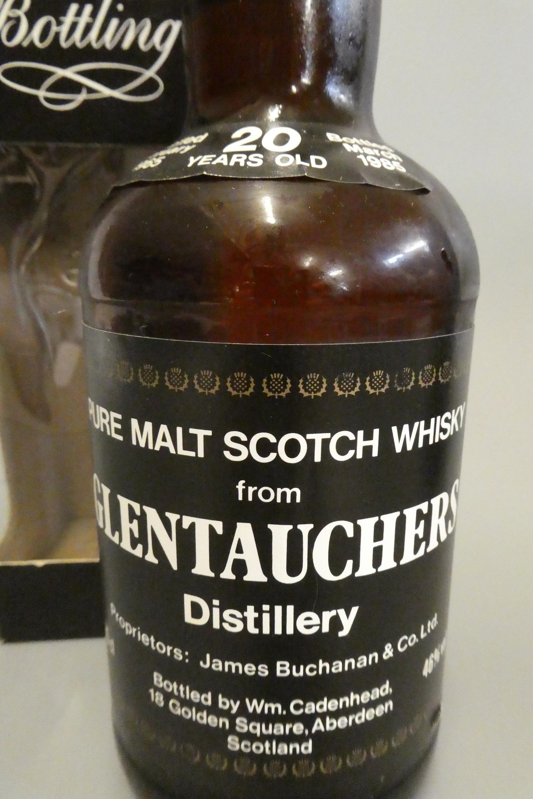 1 bottle Glentaucher 20 year old pure malt whisky, 46%, distilled February 1965, bottled March 1985, Image