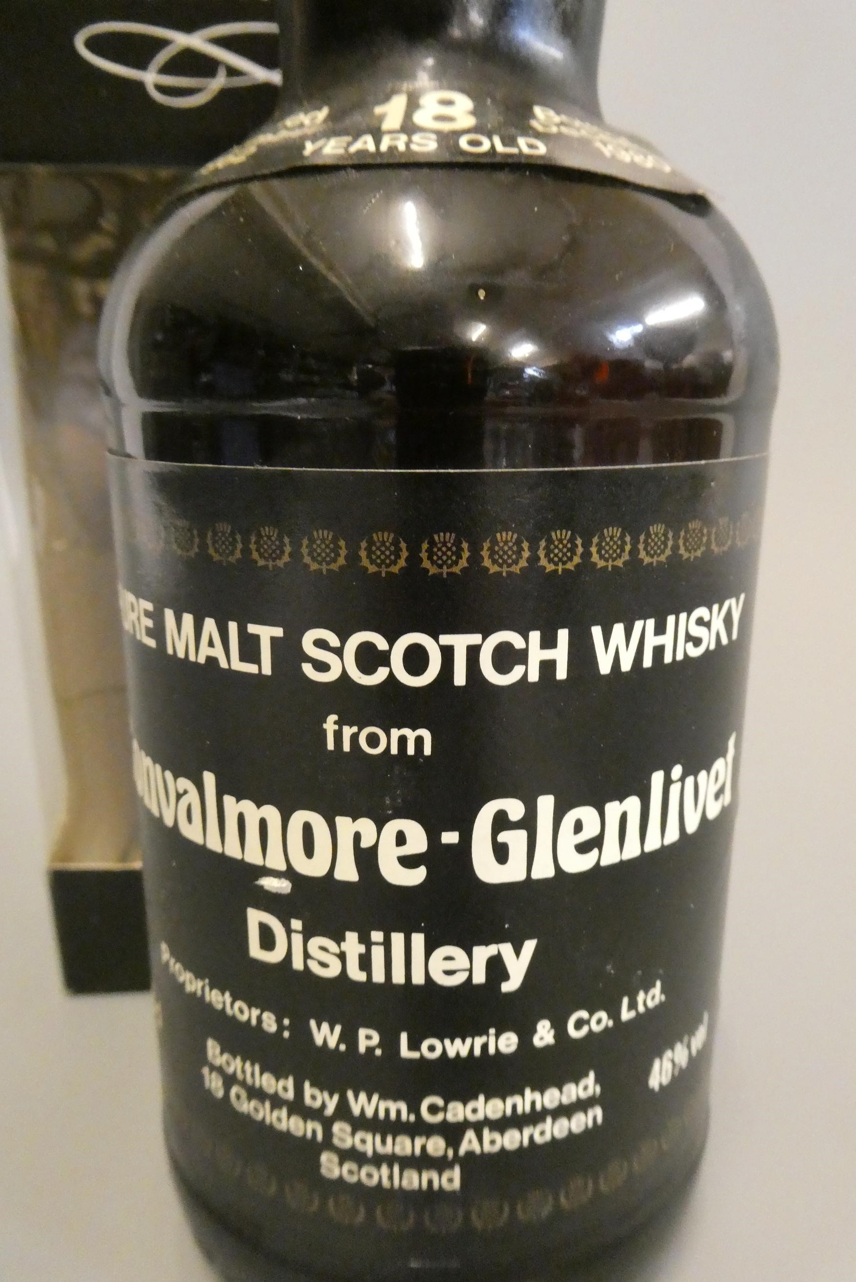 1 bottle Convalmore-Glenlivet 18 year old pure malt whisky, 46%, distilled November 1962, bottled Image