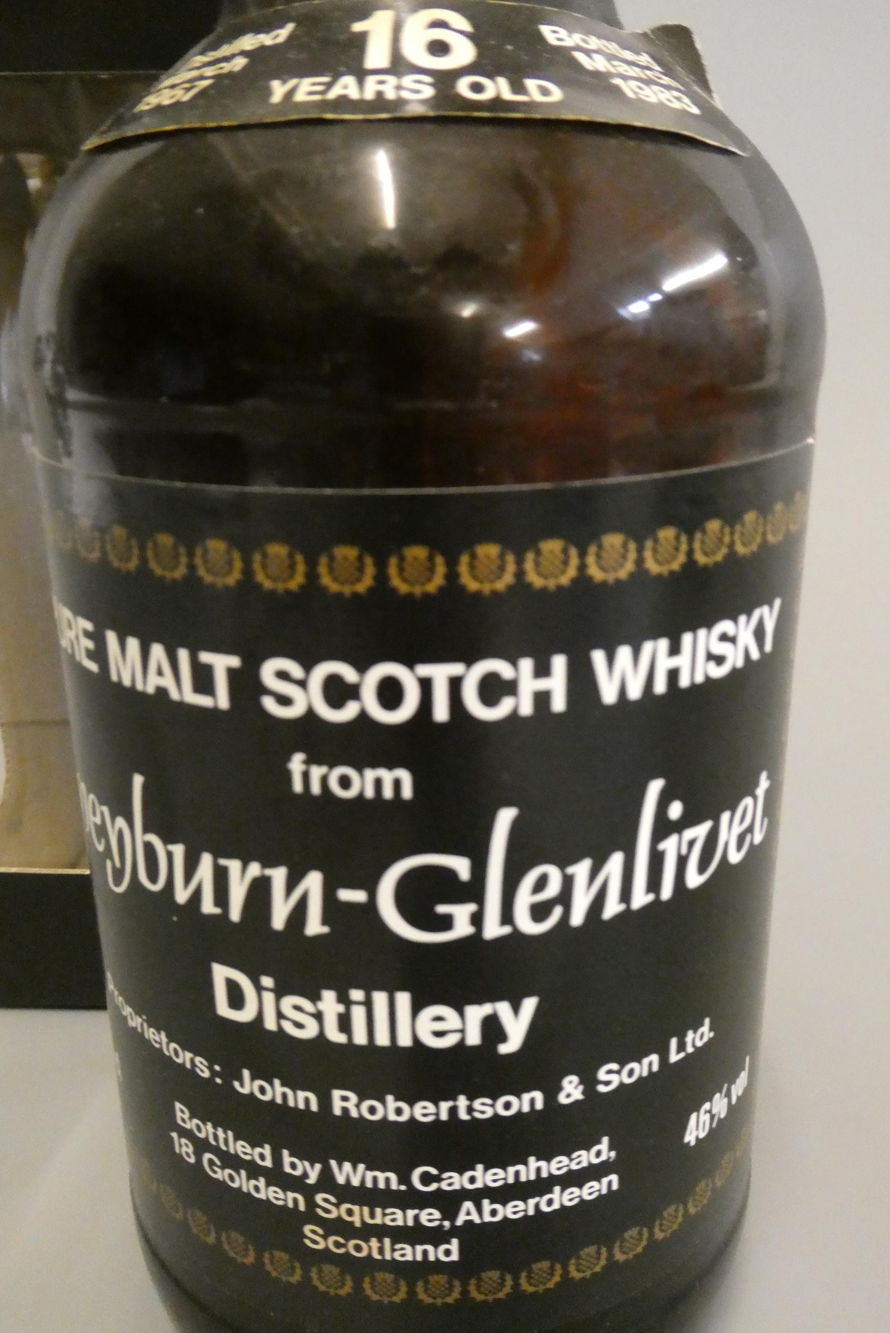 1 bottle Speyburn-Glenlivet 16 year old pure malt whisky, 46%, distilled March 1967, bottled March Image