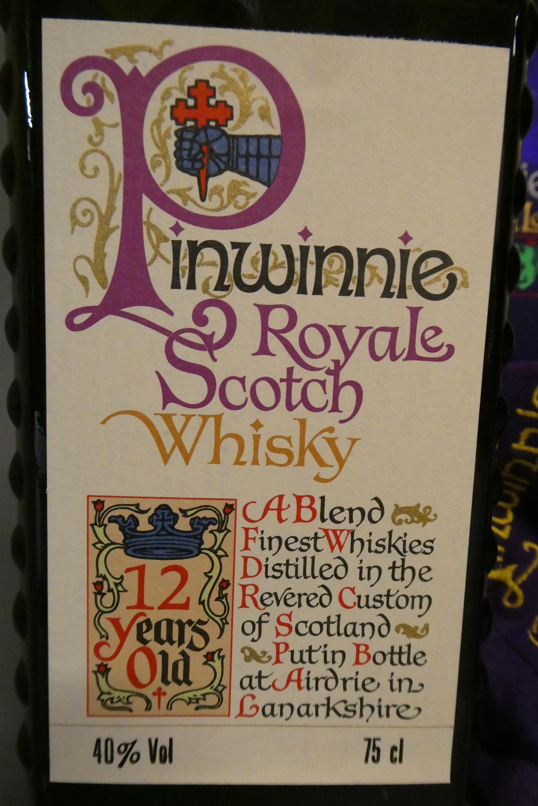 1 bottle Pinwinnie Royal Scotch whisky, 12 year old, boxed and bagged (Est. plus 24% premium inc. Image