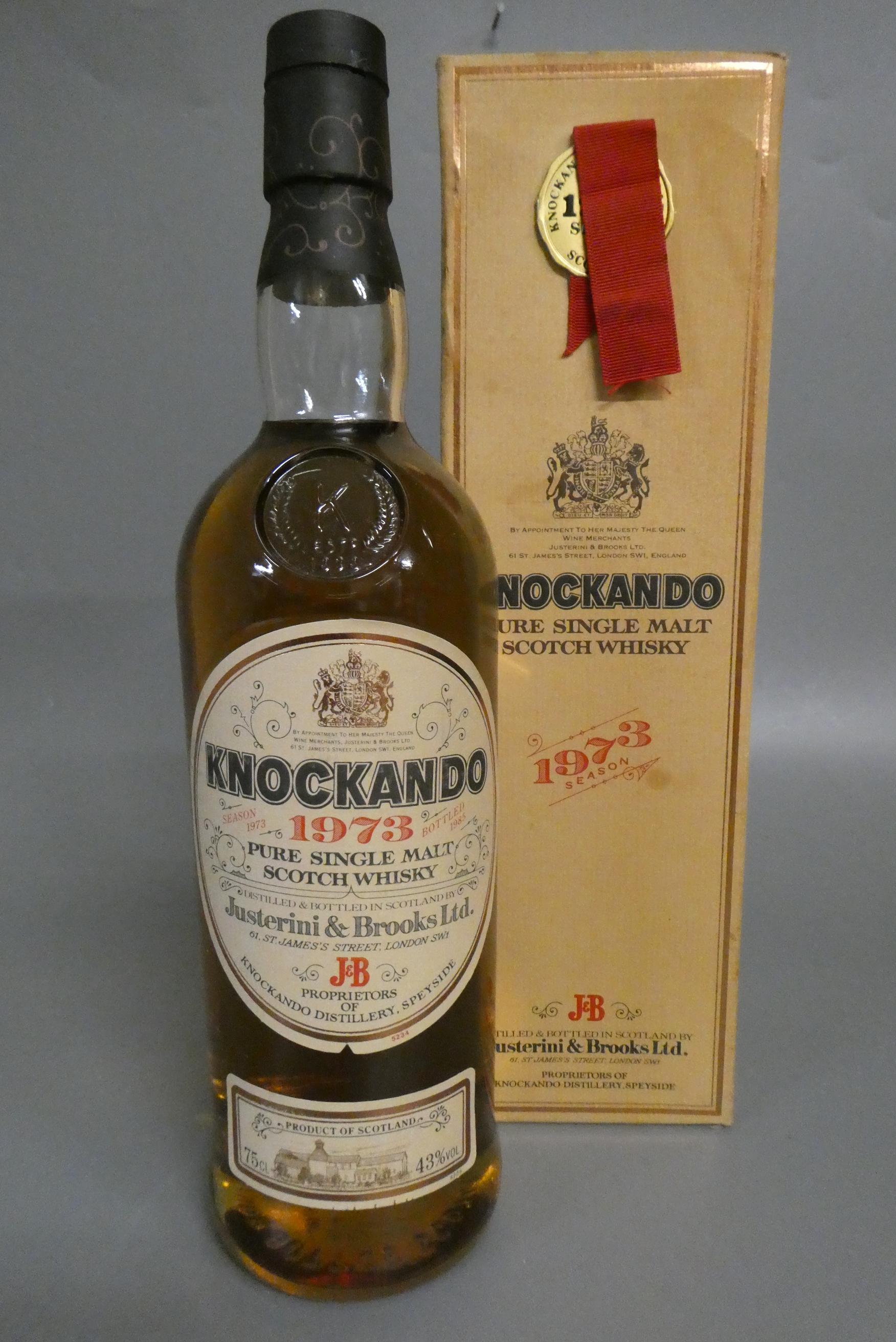 1 bottle Knockando 1973 pure single malt scotch whisky, 43%, bottled 1985, boxed (Est. plus 24% Image