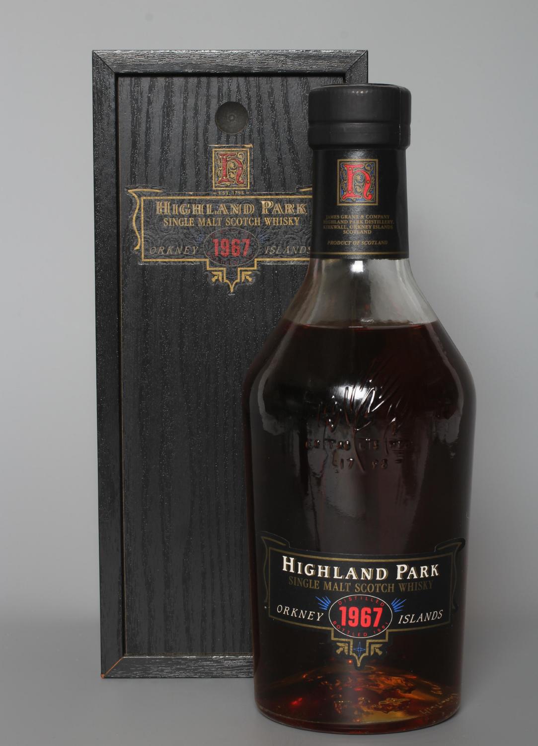 1 bottle highland park 1967 single malt scotch whisky, bottled in 1991